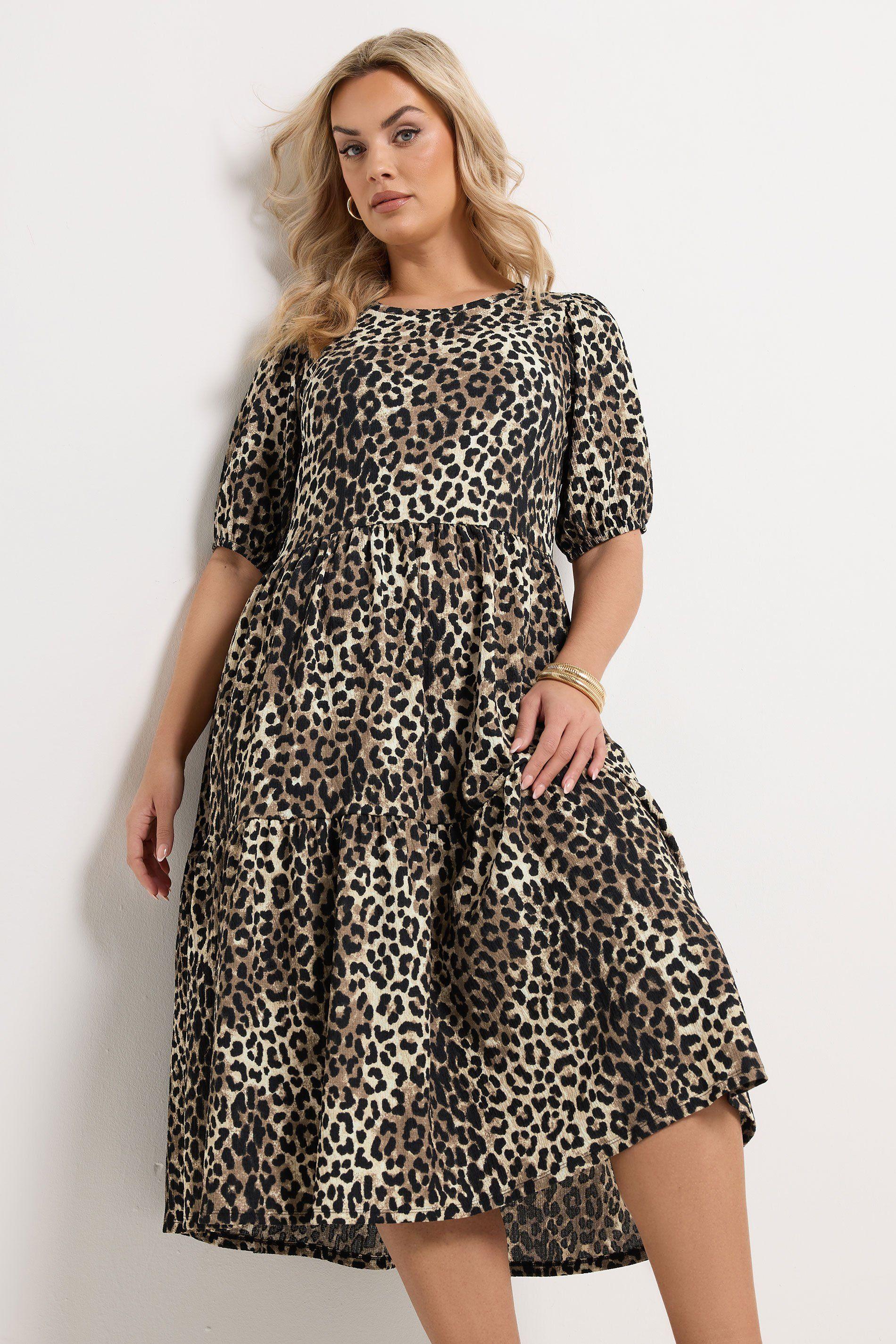 Leopard Tiered Midi Dress by YOURS