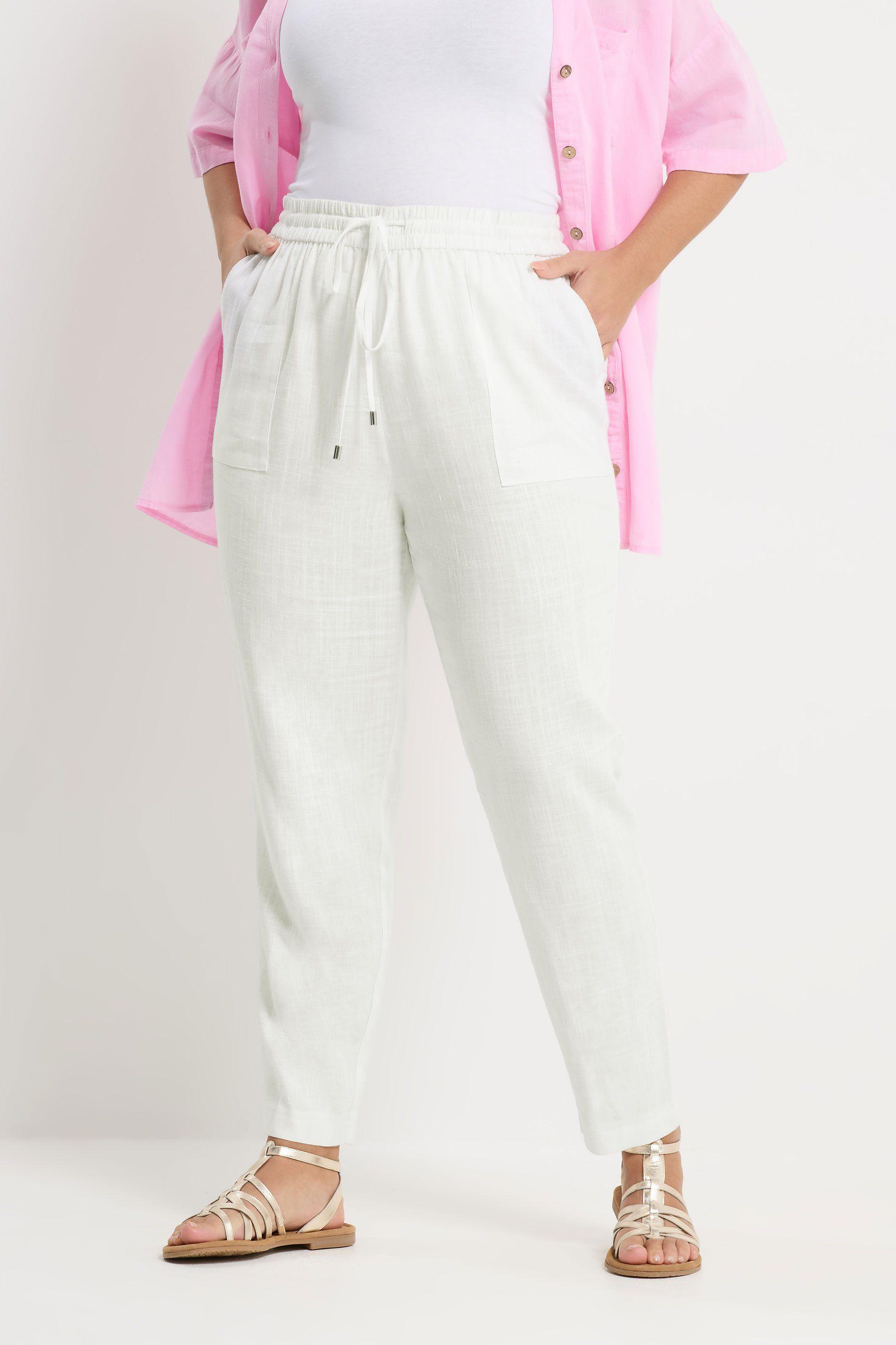 Linen Tie Front Joggers by YOURS