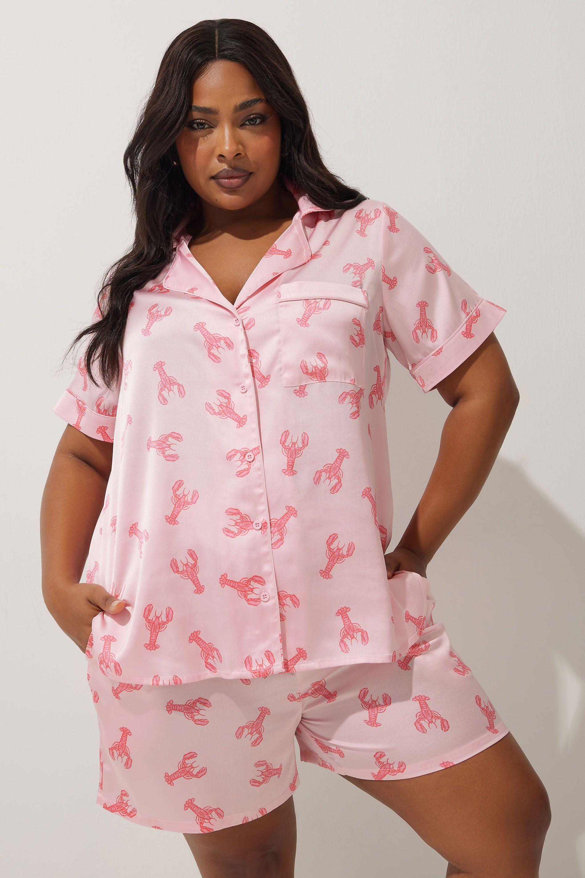 Lobster Satin Pyjama Set by YOURS