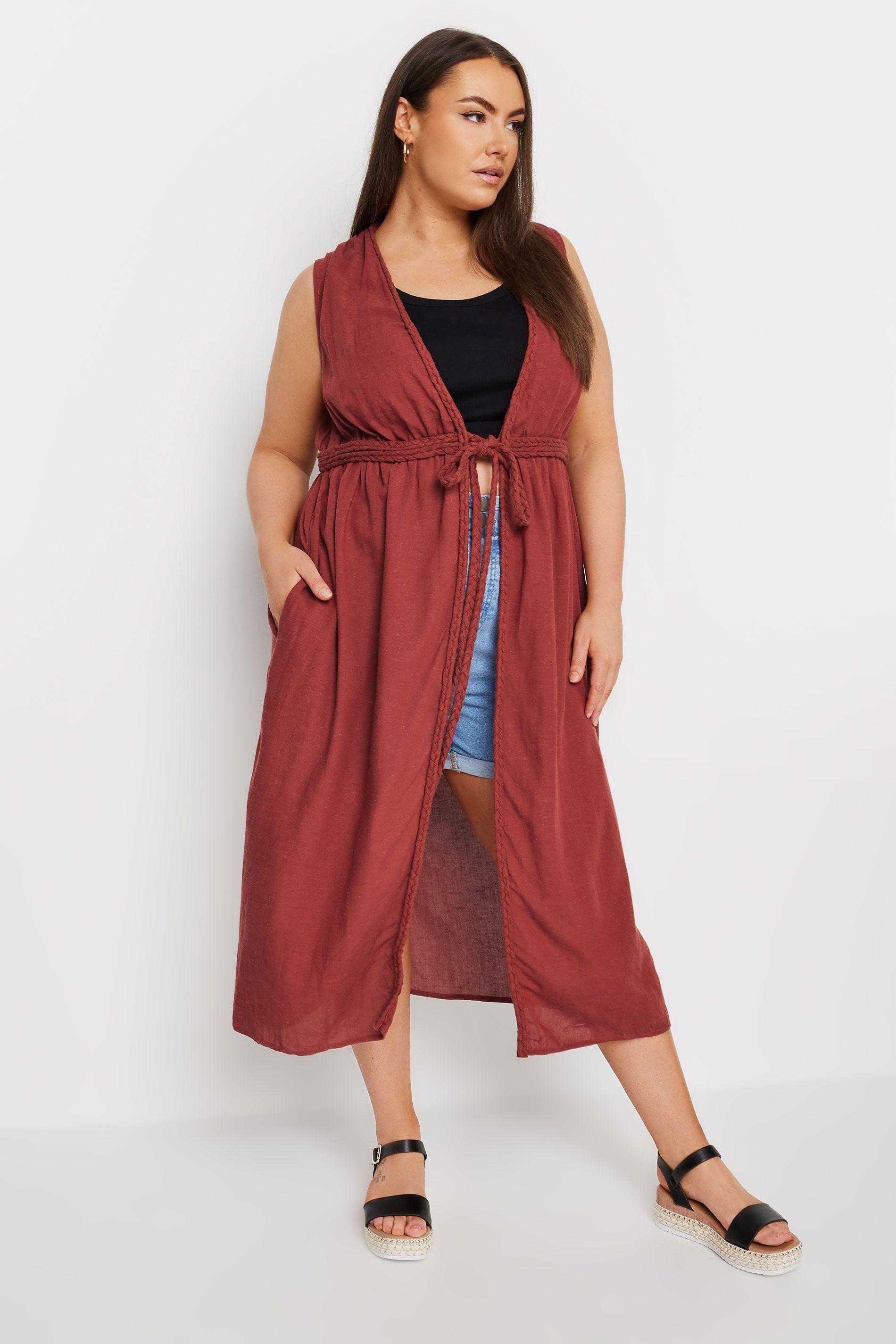 Longline Crinke Kimono by YOURS