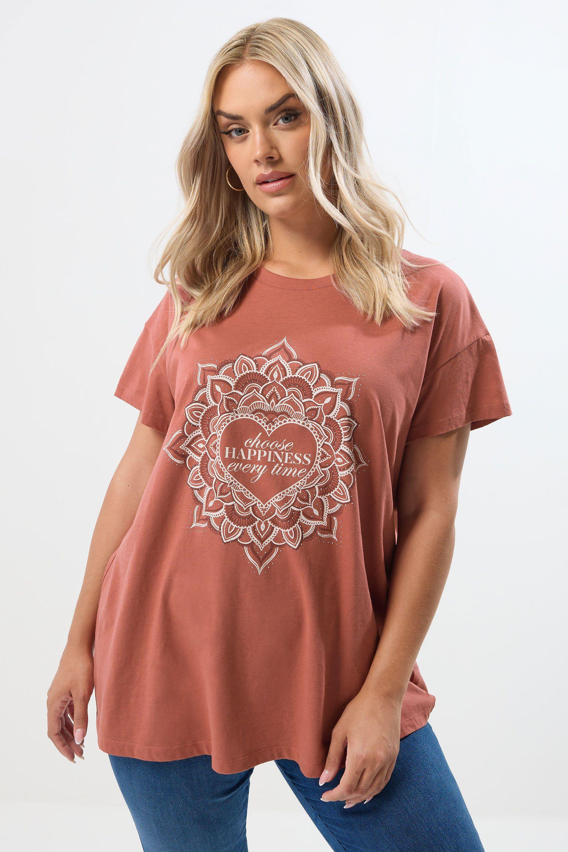 Mandala Slogan T-Shirt by YOURS