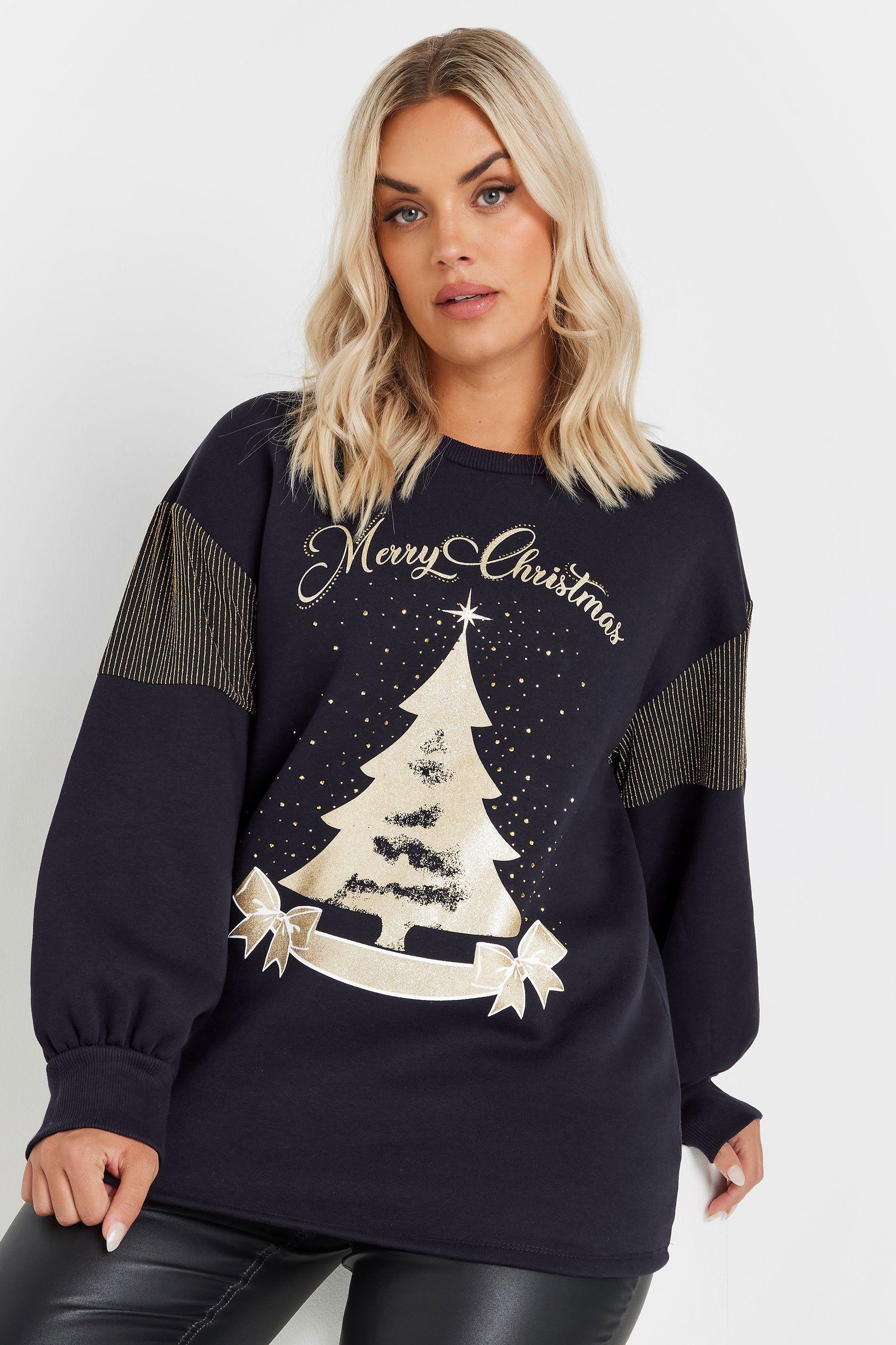 'Merry Christmas' Diamante Embellished Sweatshirt by YOURS