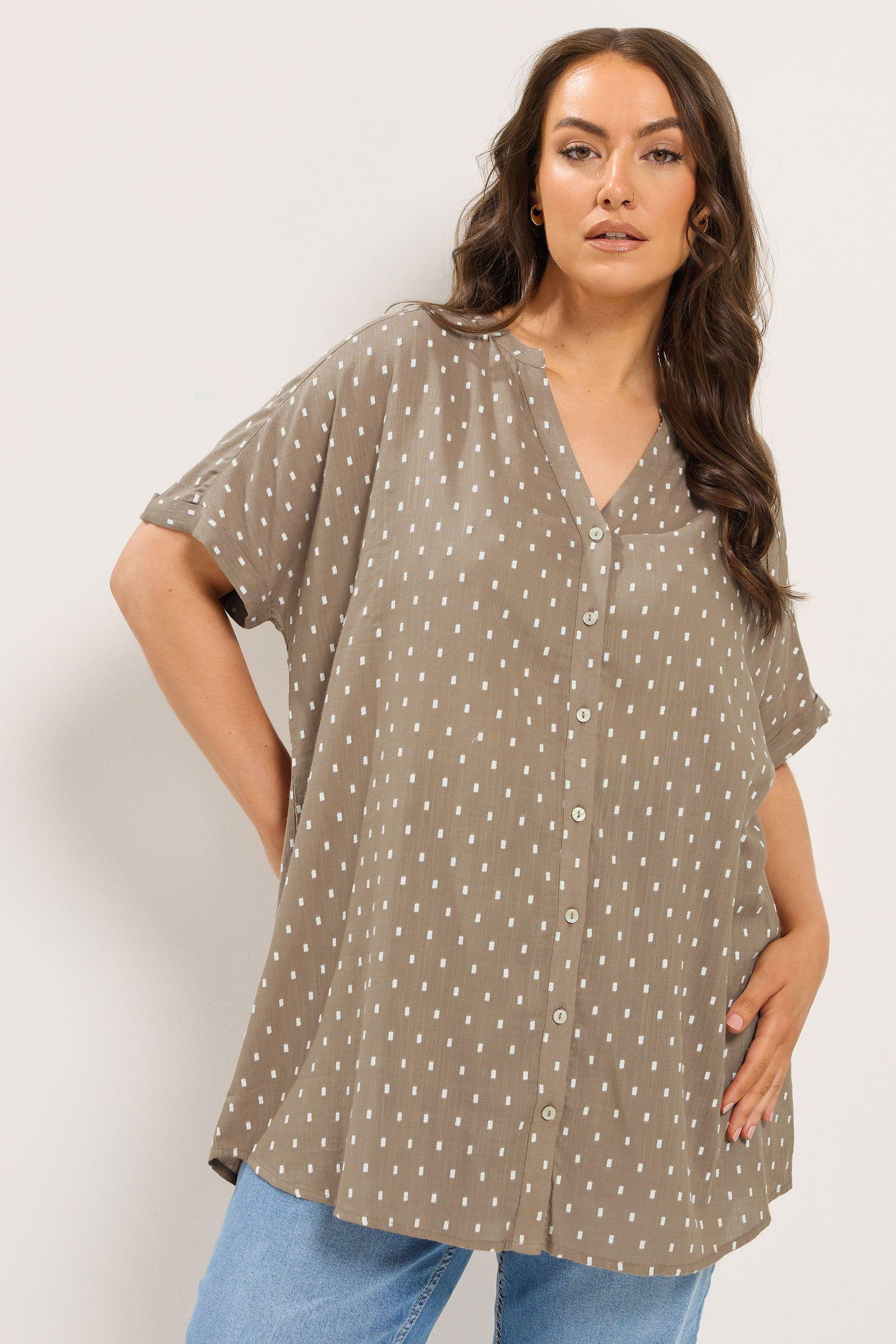 Notch Neck Dobby Blouse by YOURS