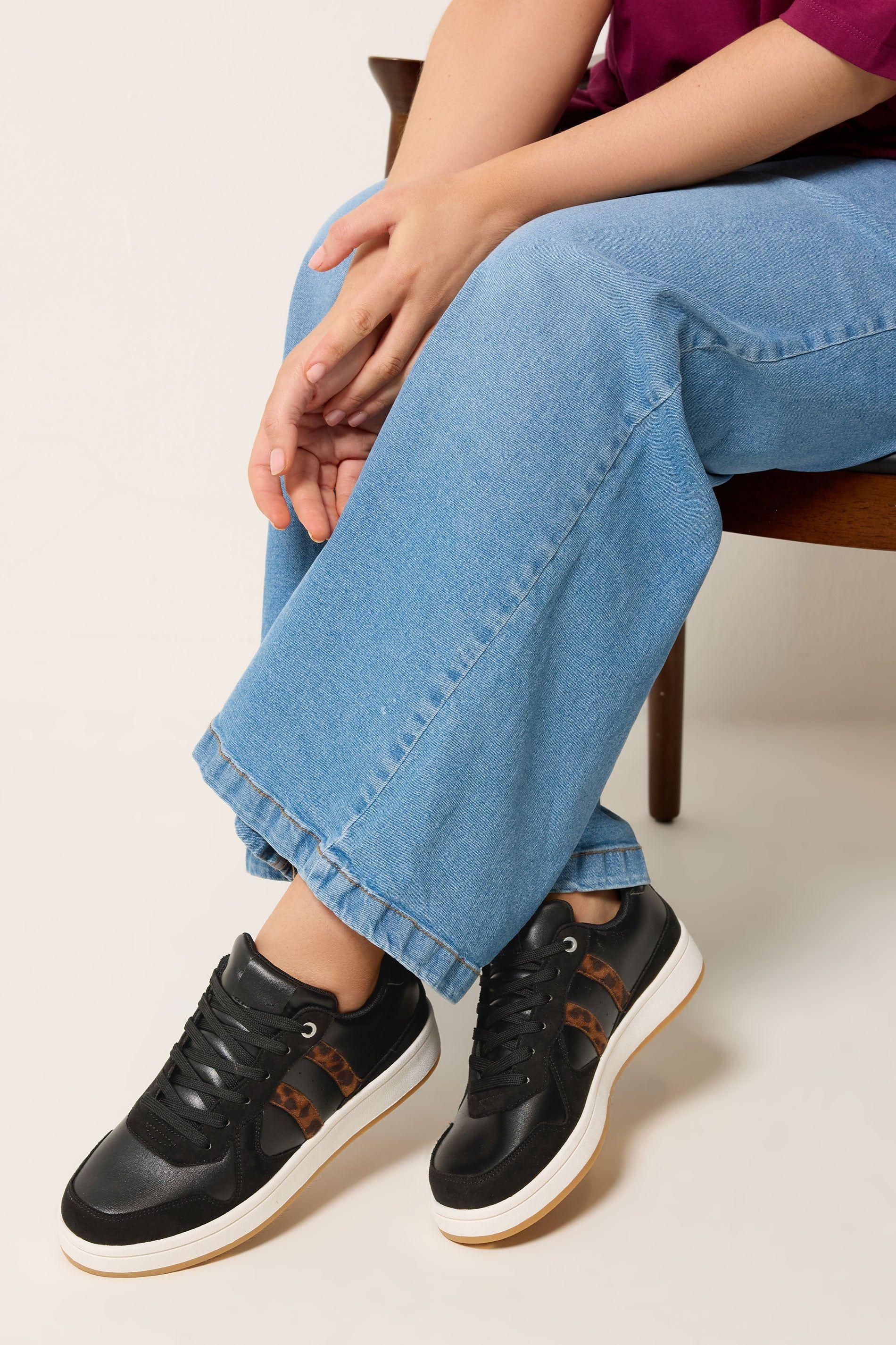 Padded Lace Up Trainers In Wide E Fit by YOURS