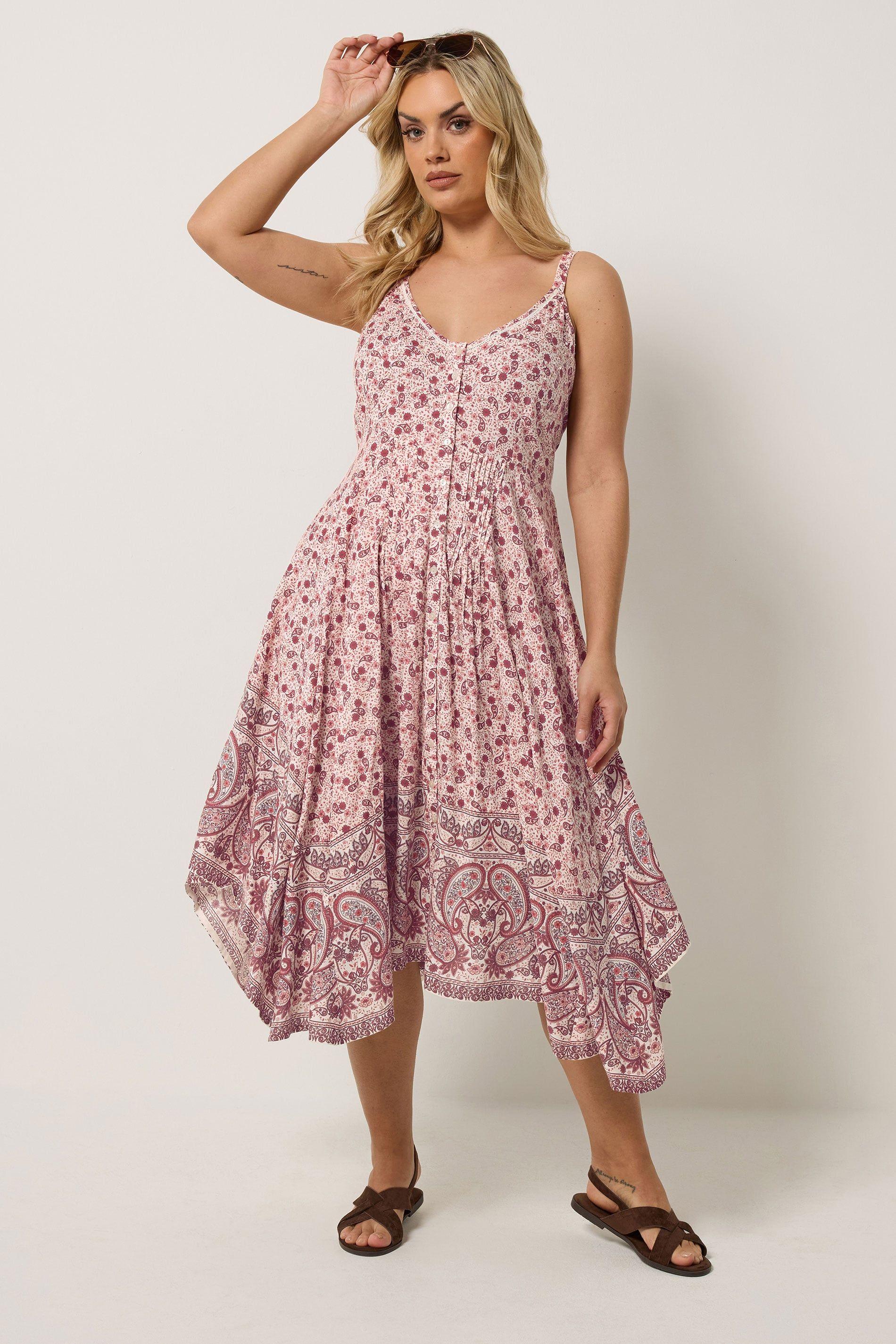 Paisley Print Hanky Hem Dress by YOURS