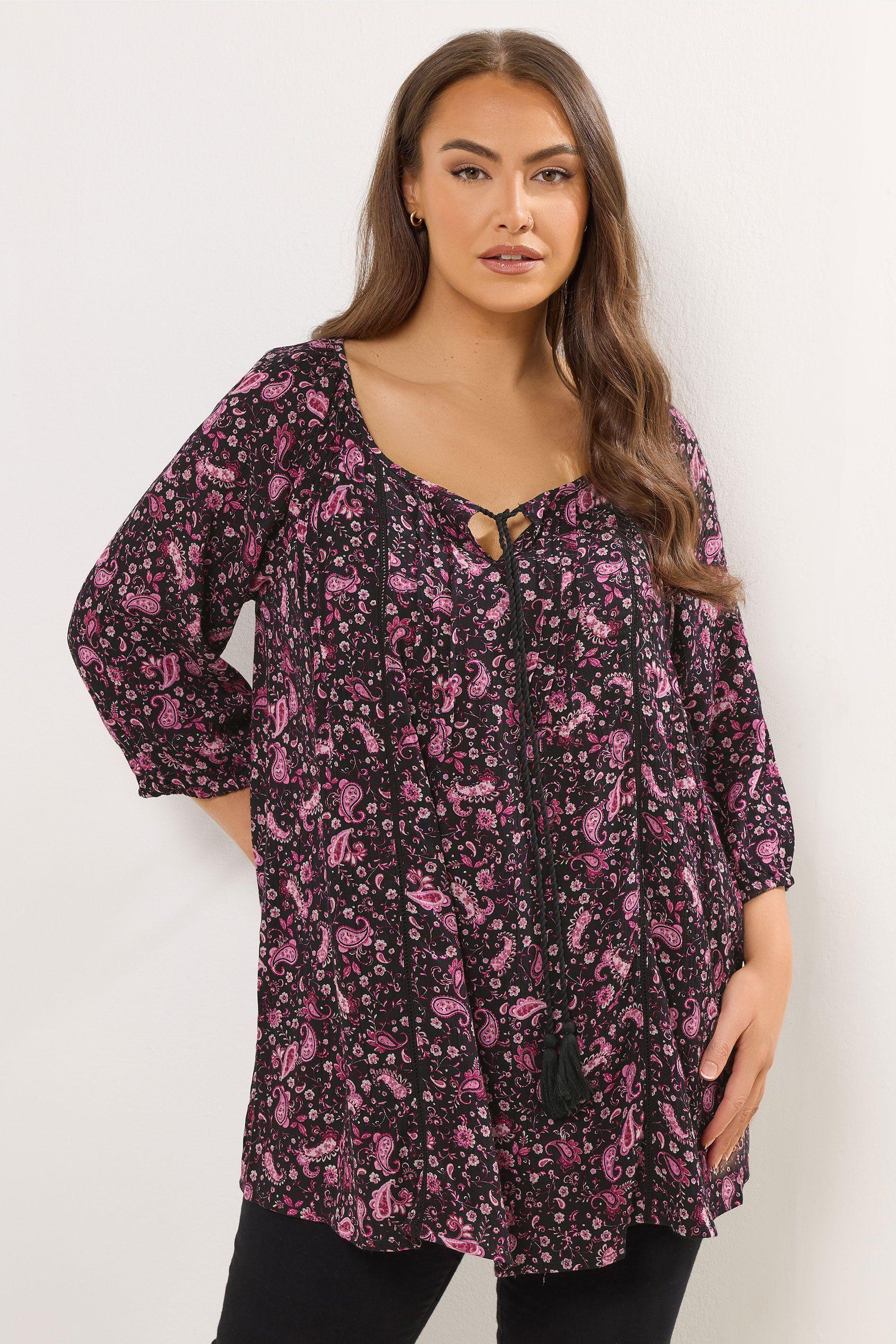 Paisley Print Tie Front Top by YOURS