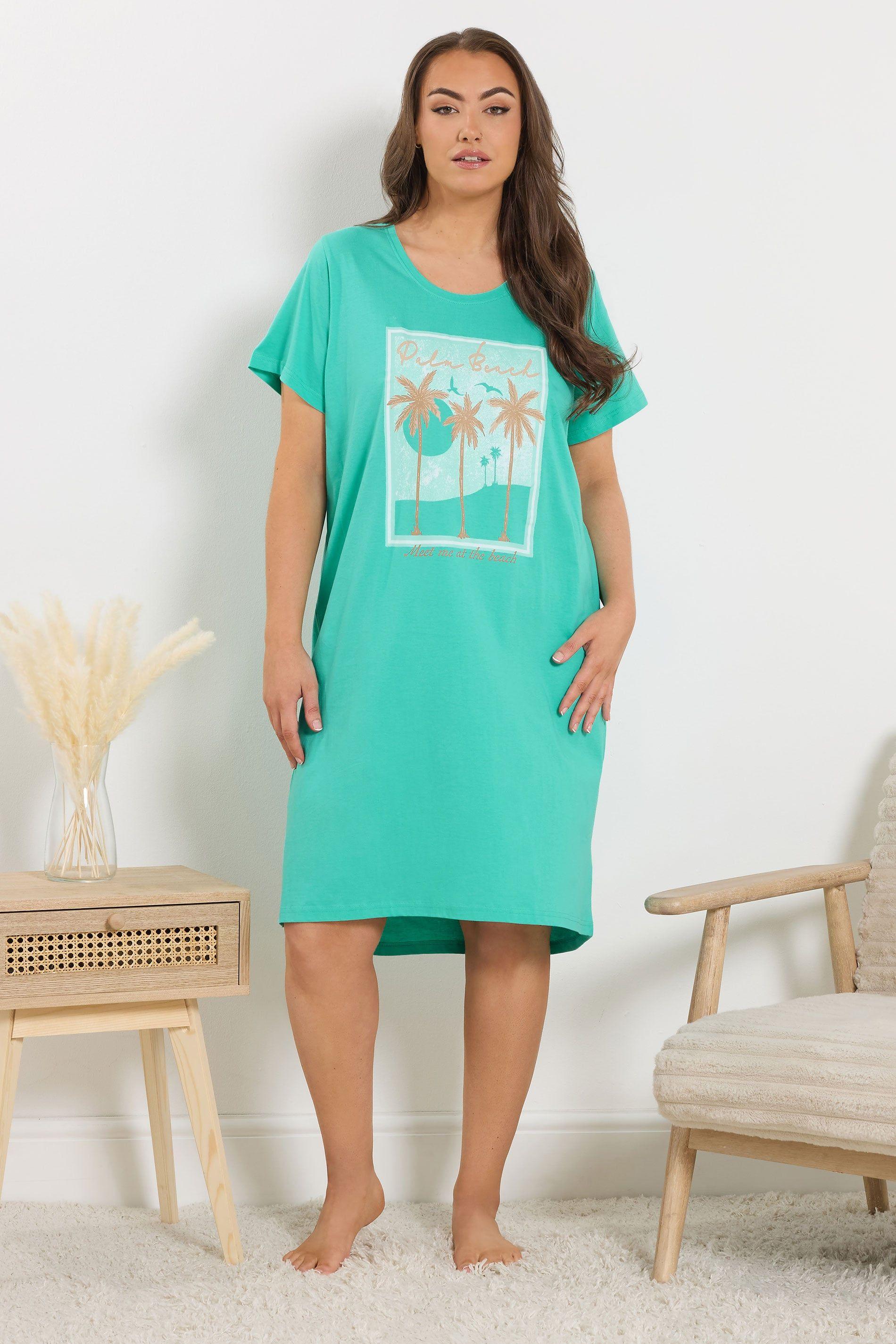 'Palm Beach' Sleep Tee Nightdress by YOURS