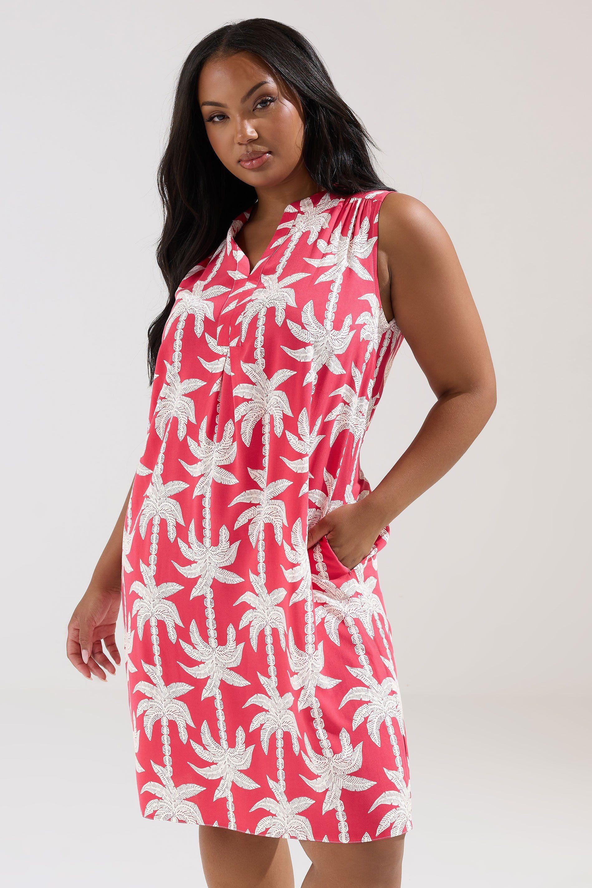 Palm Tree Notch Neck Mini Dress by YOURS