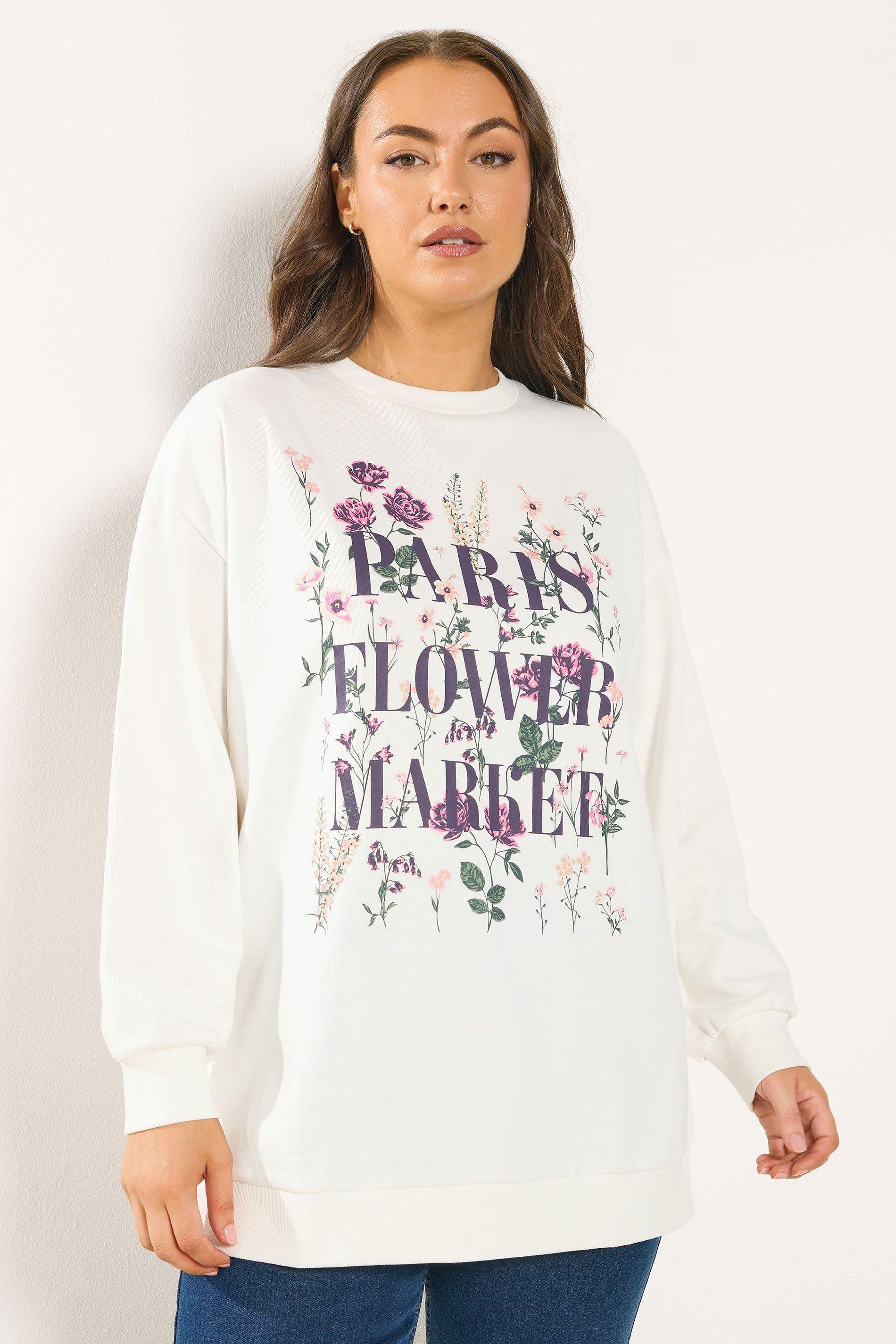 'Paris Flower Market' Floral Sweatshirt by YOURS