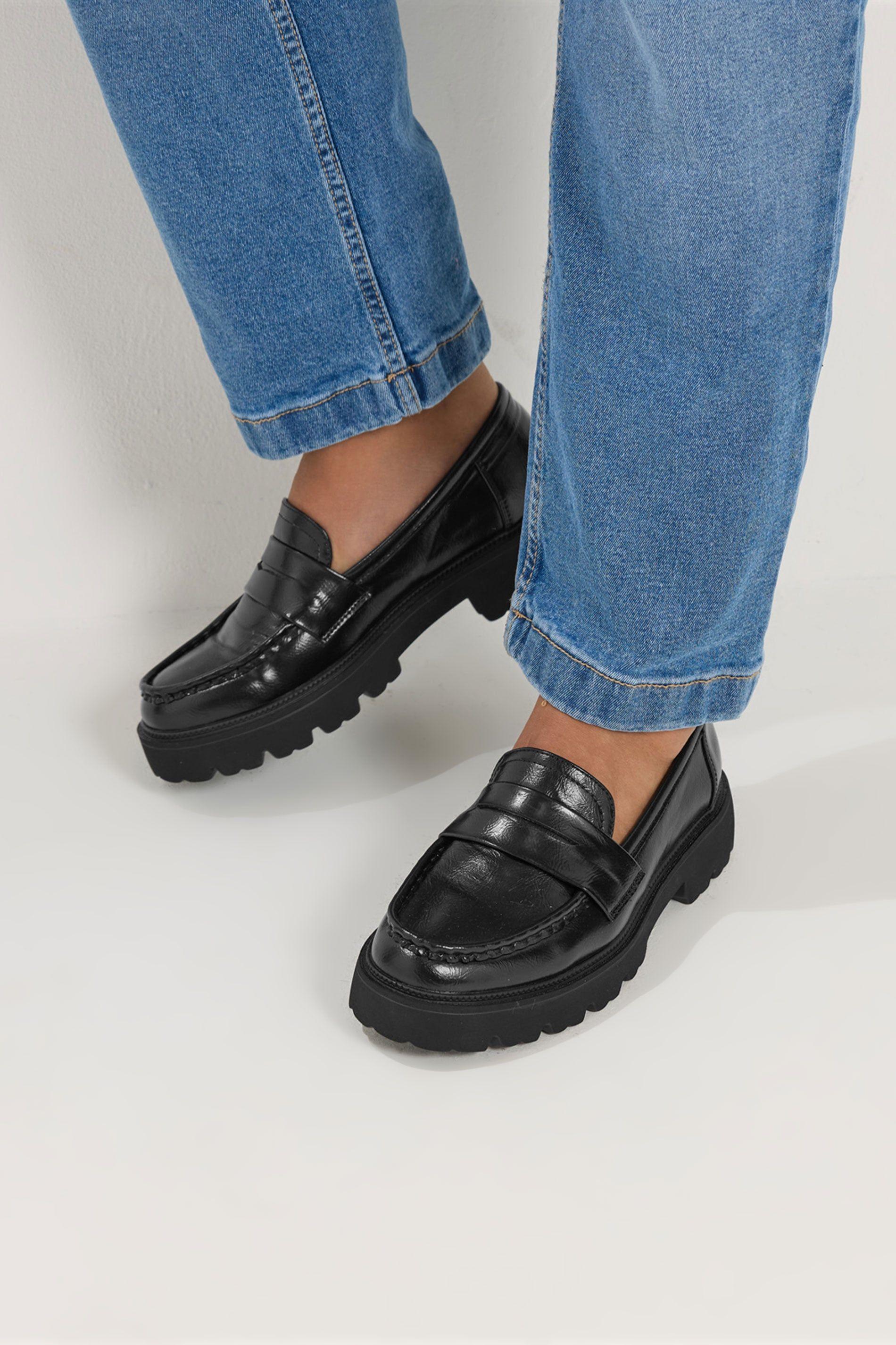Platform Loafers In Wide E Fit by YOURS