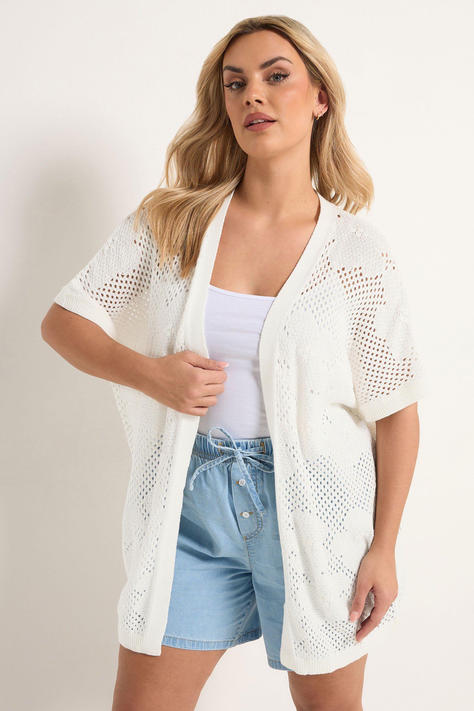 Pointelle Floral Cardigan by YOURS