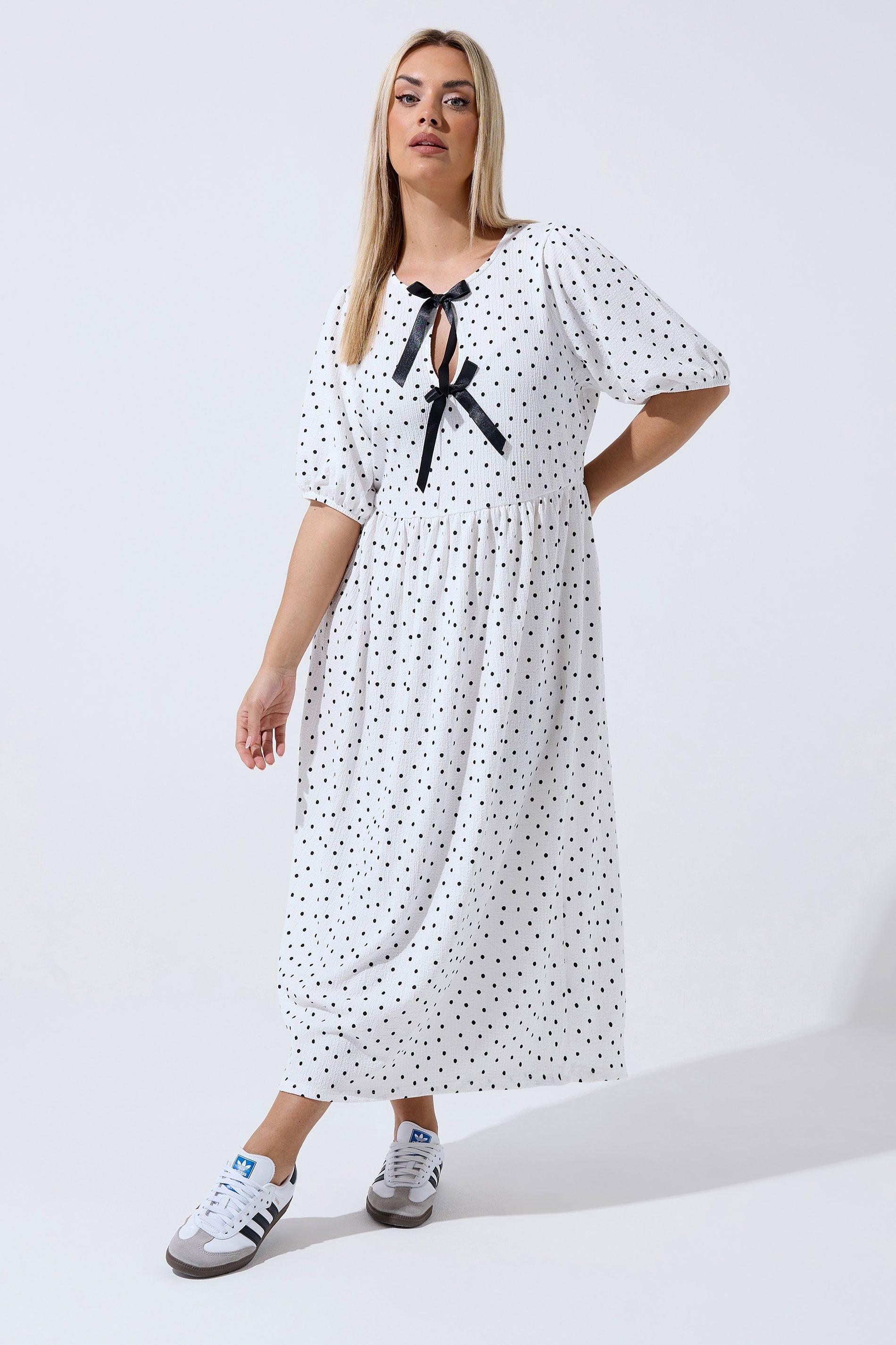 Polka Dot Bow Dress by YOURS