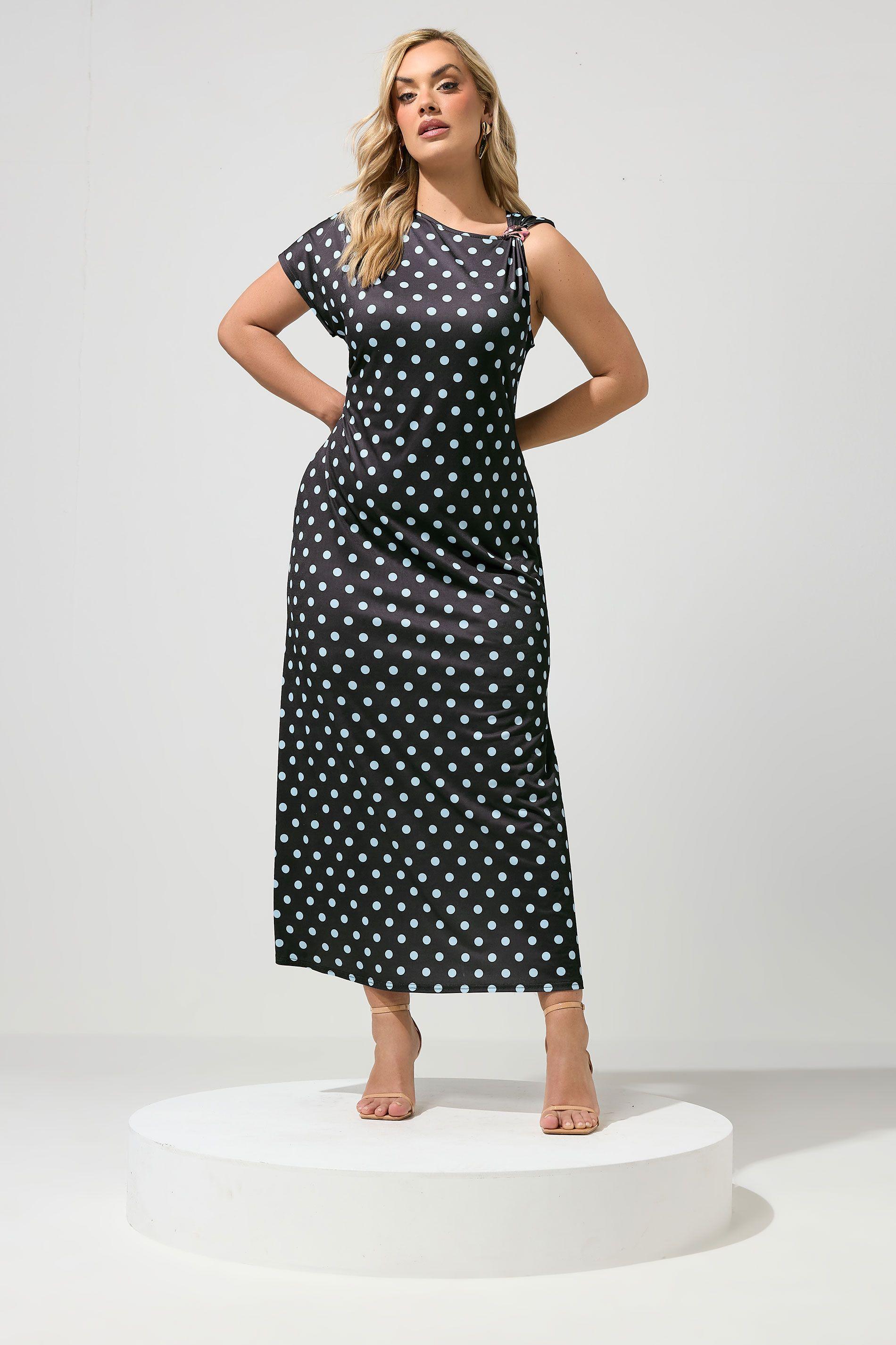 Polka Dot Buckle Detail Maxi Dress by YOURS