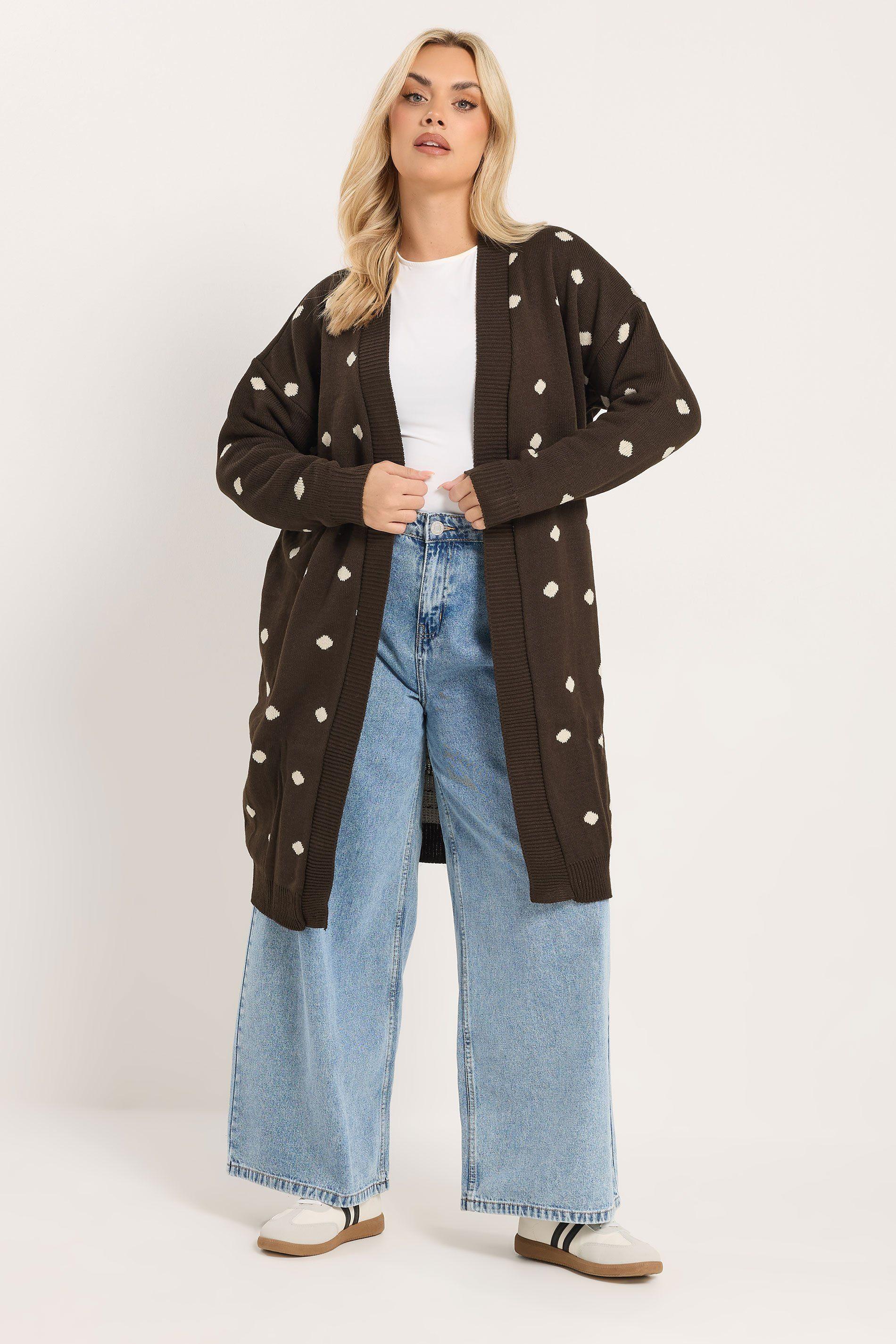 Polka Dot Knitted Cardigan by YOURS
