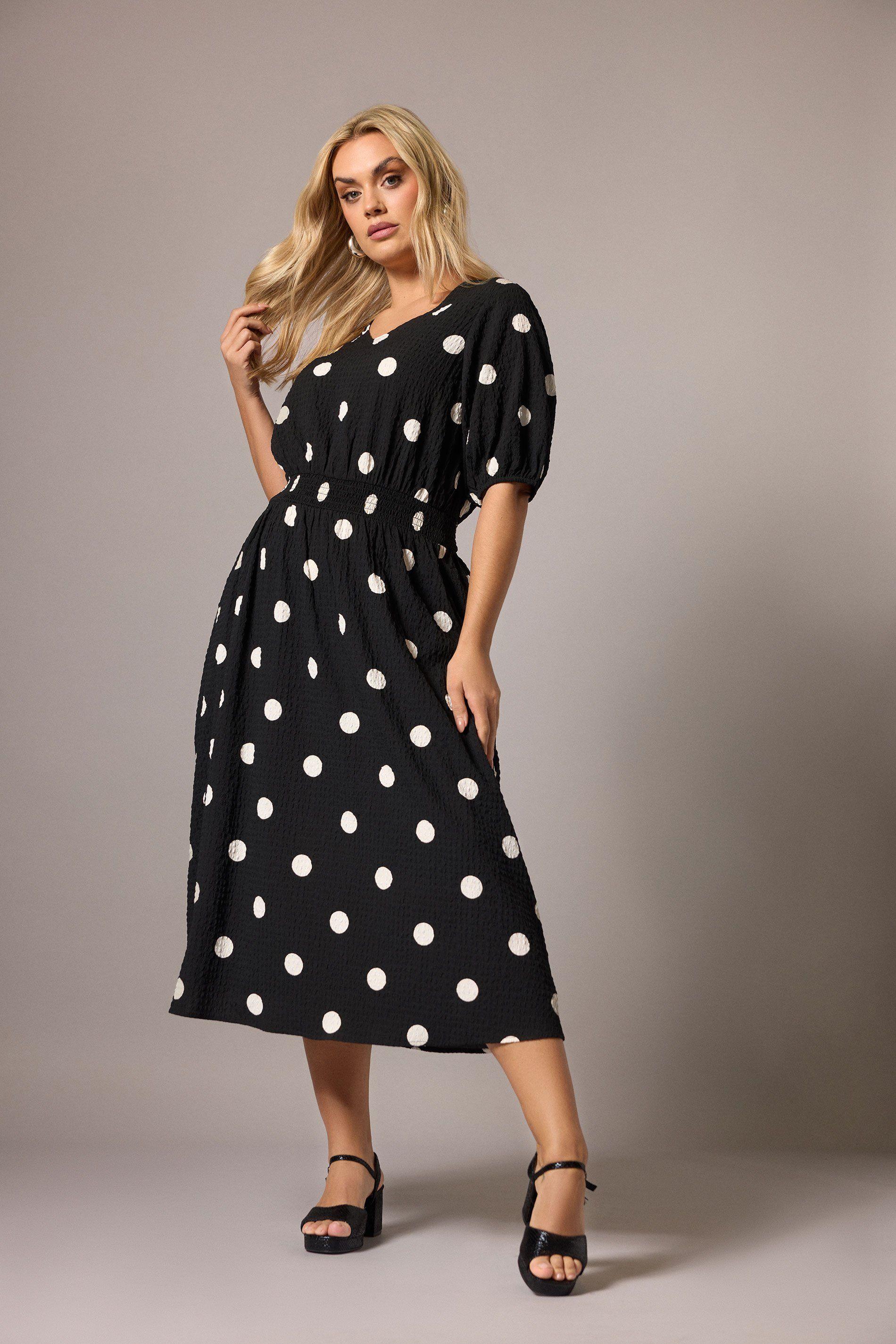 Polka Dot Smock Dress by YOURS