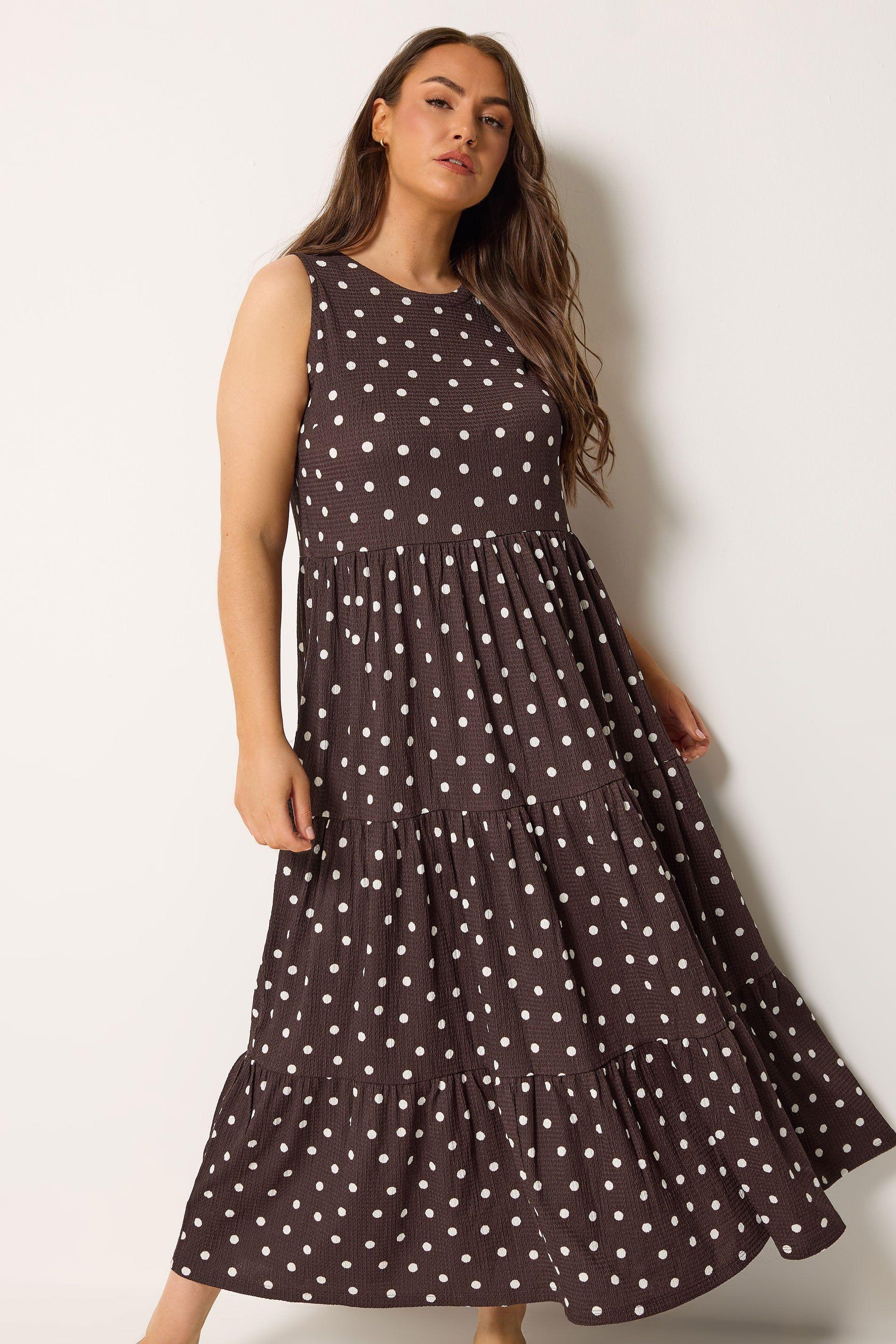 Polka Dot Tiered Maxi Dress by YOURS