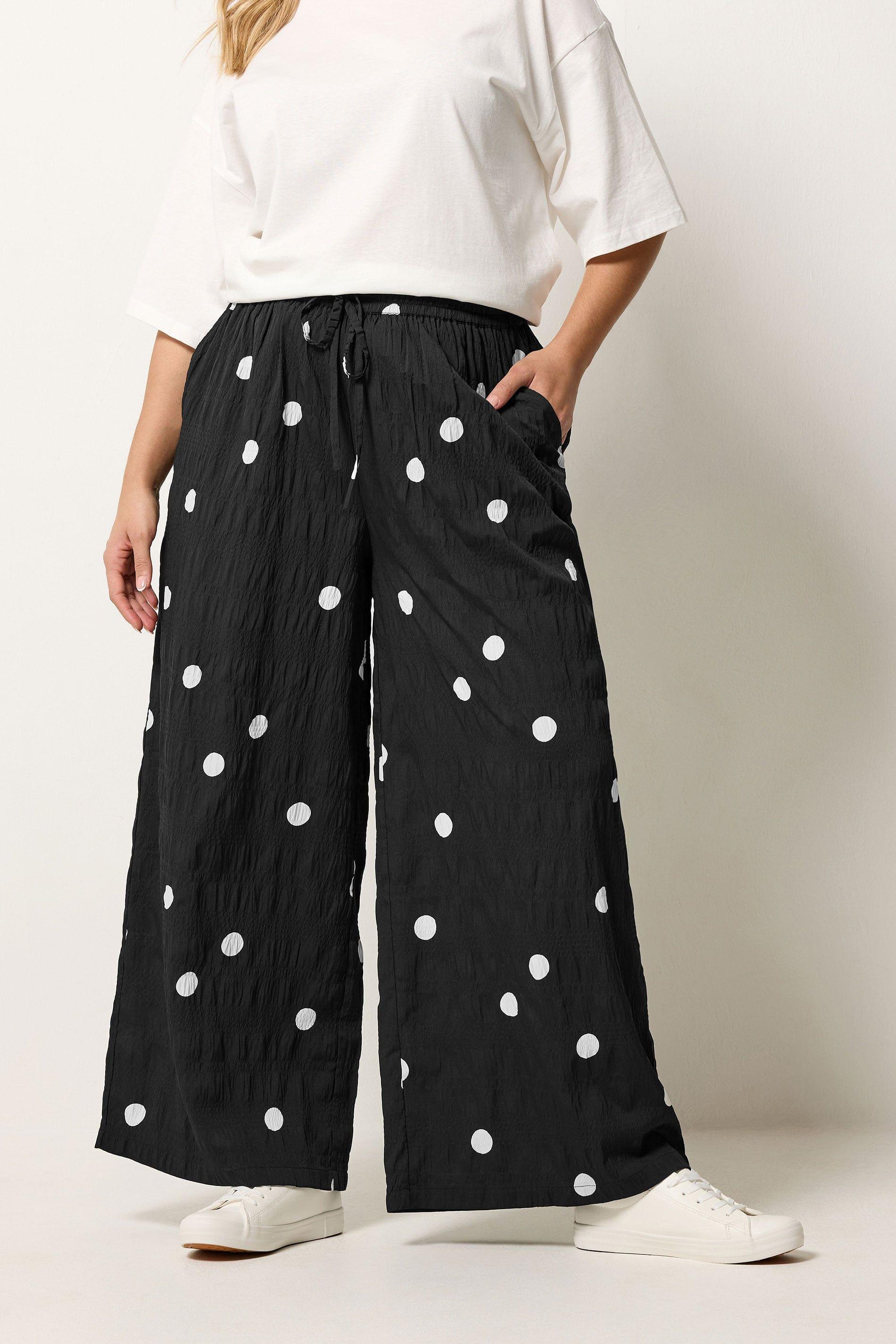 Polka Dot Wide Leg Trousers by YOURS
