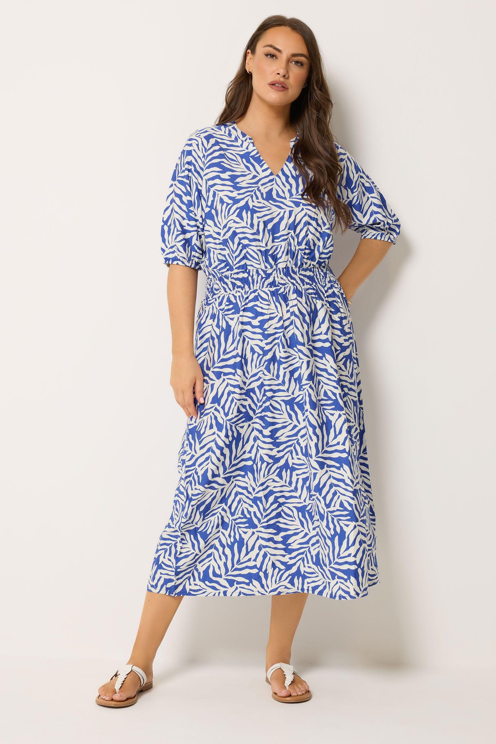 Printed Notch Neck Midi Dress by YOURS