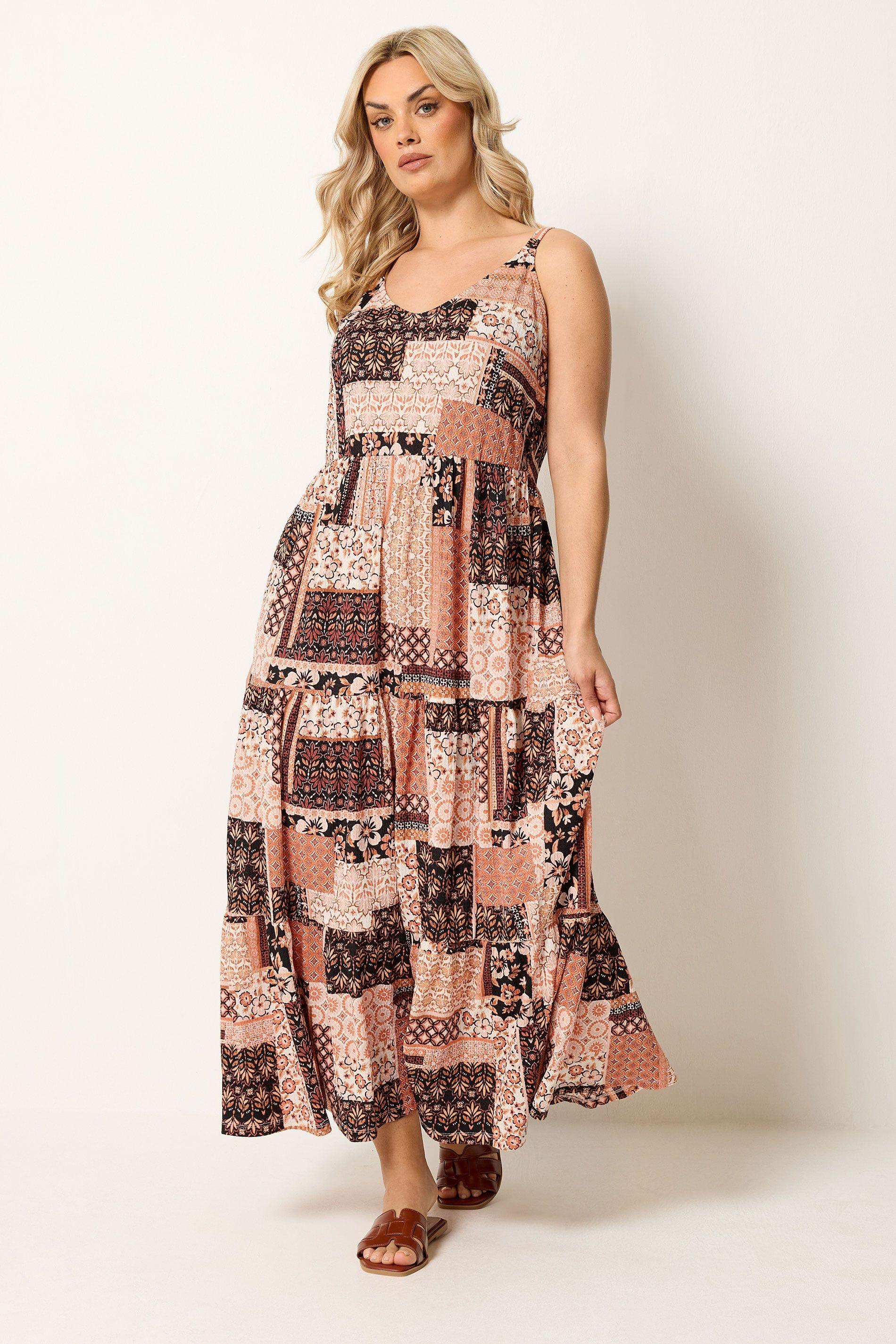 Printed Tiered Maxi Dress by YOURS