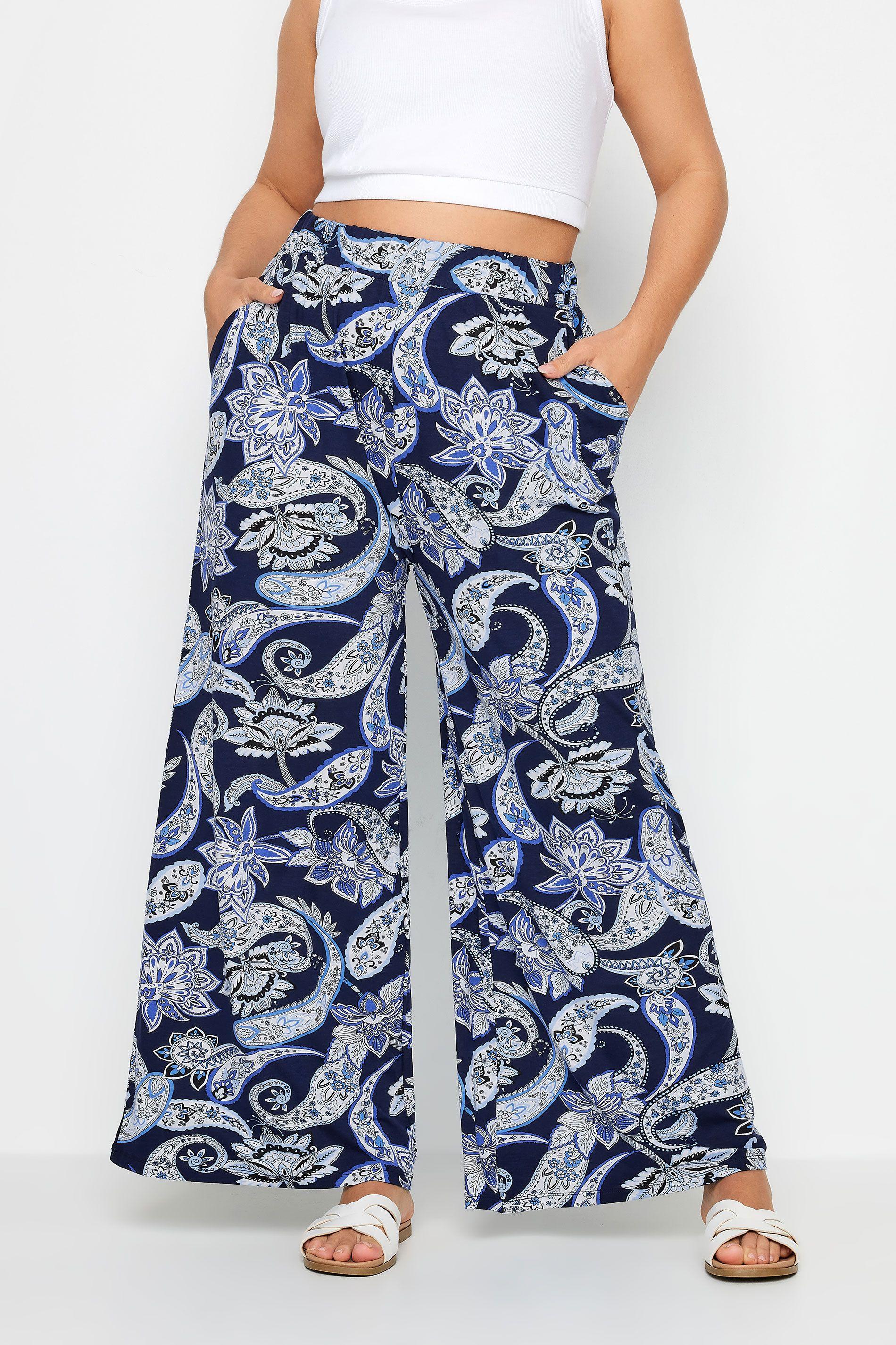 Printed Wide Leg Trousers by YOURS