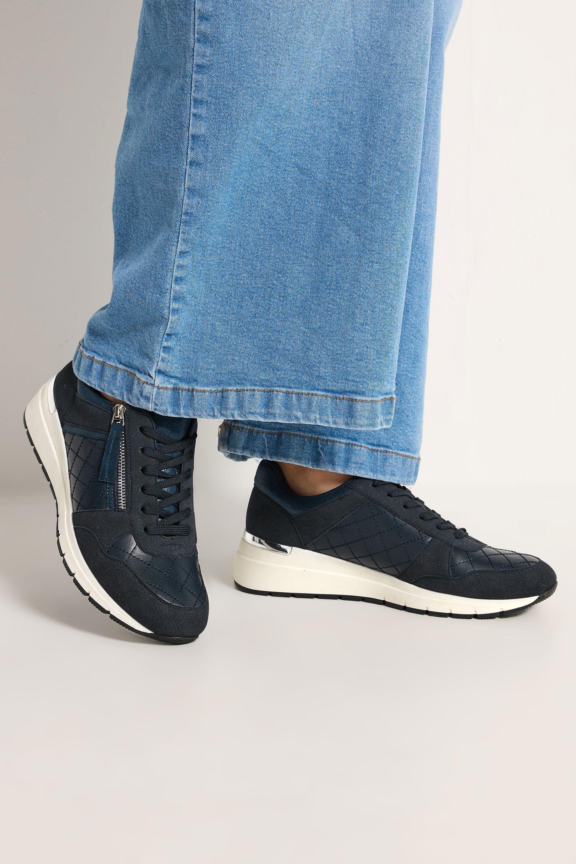 Quilted Wedge Trainers In Wide E Fit by YOURS