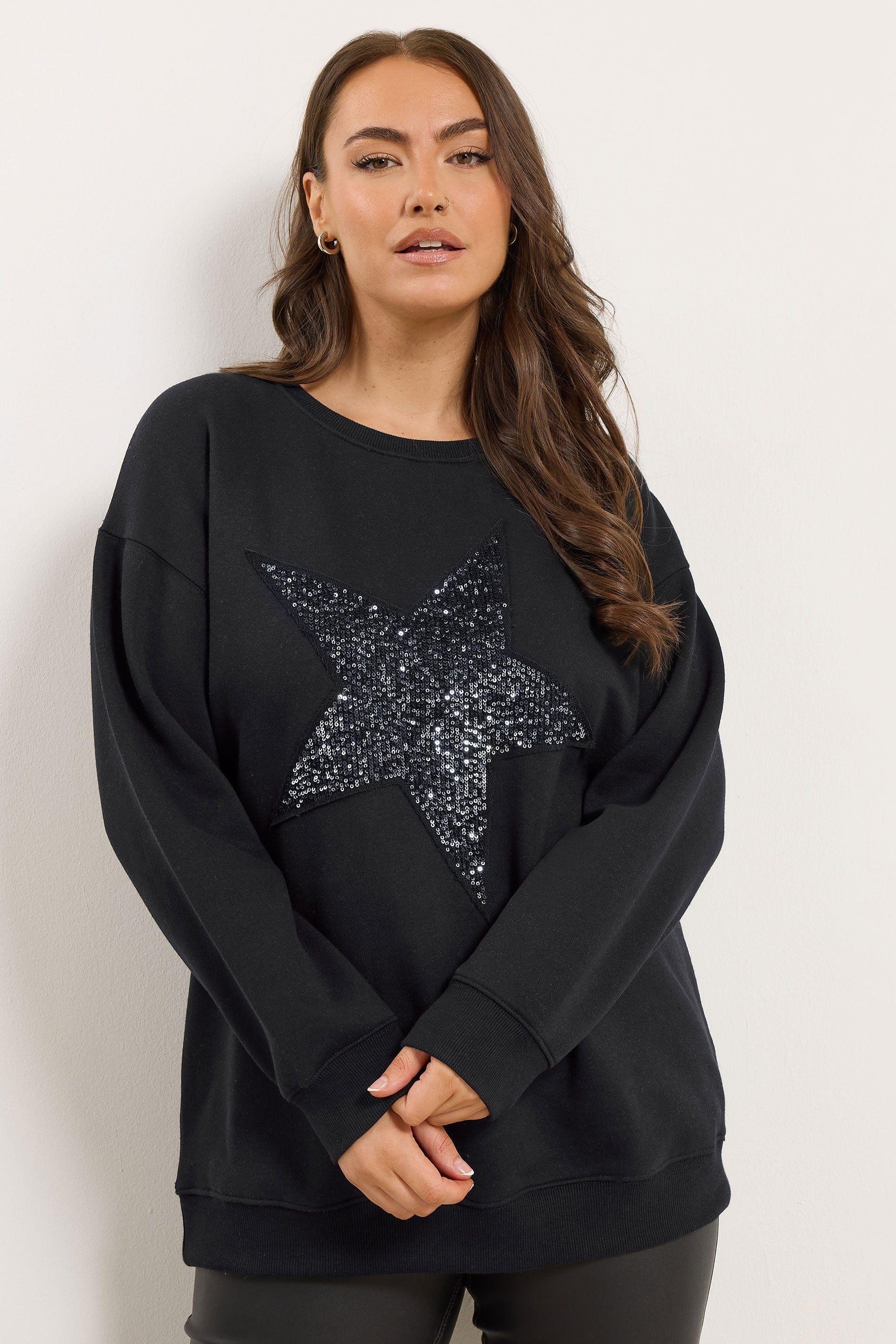 Sequin Embellished Star Sweatshirt by YOURS