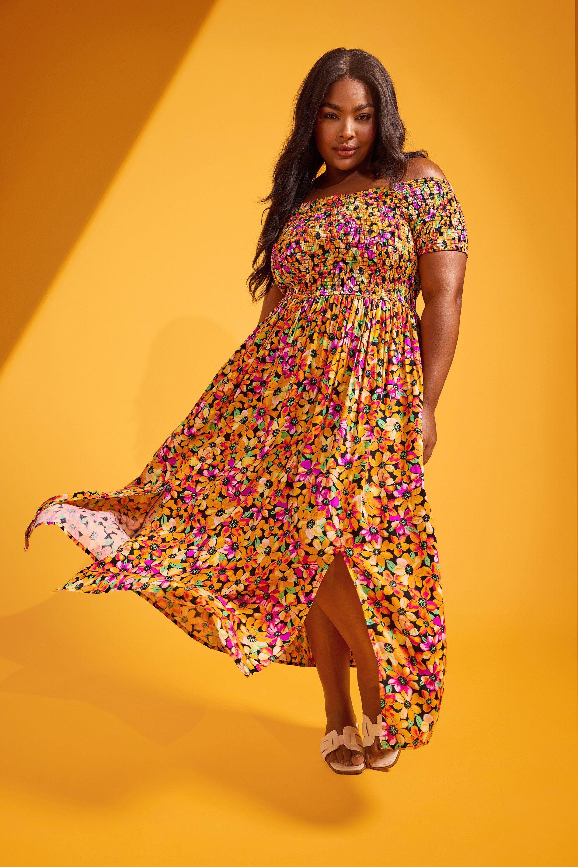 Shirred Maxi Dress by YOURS
