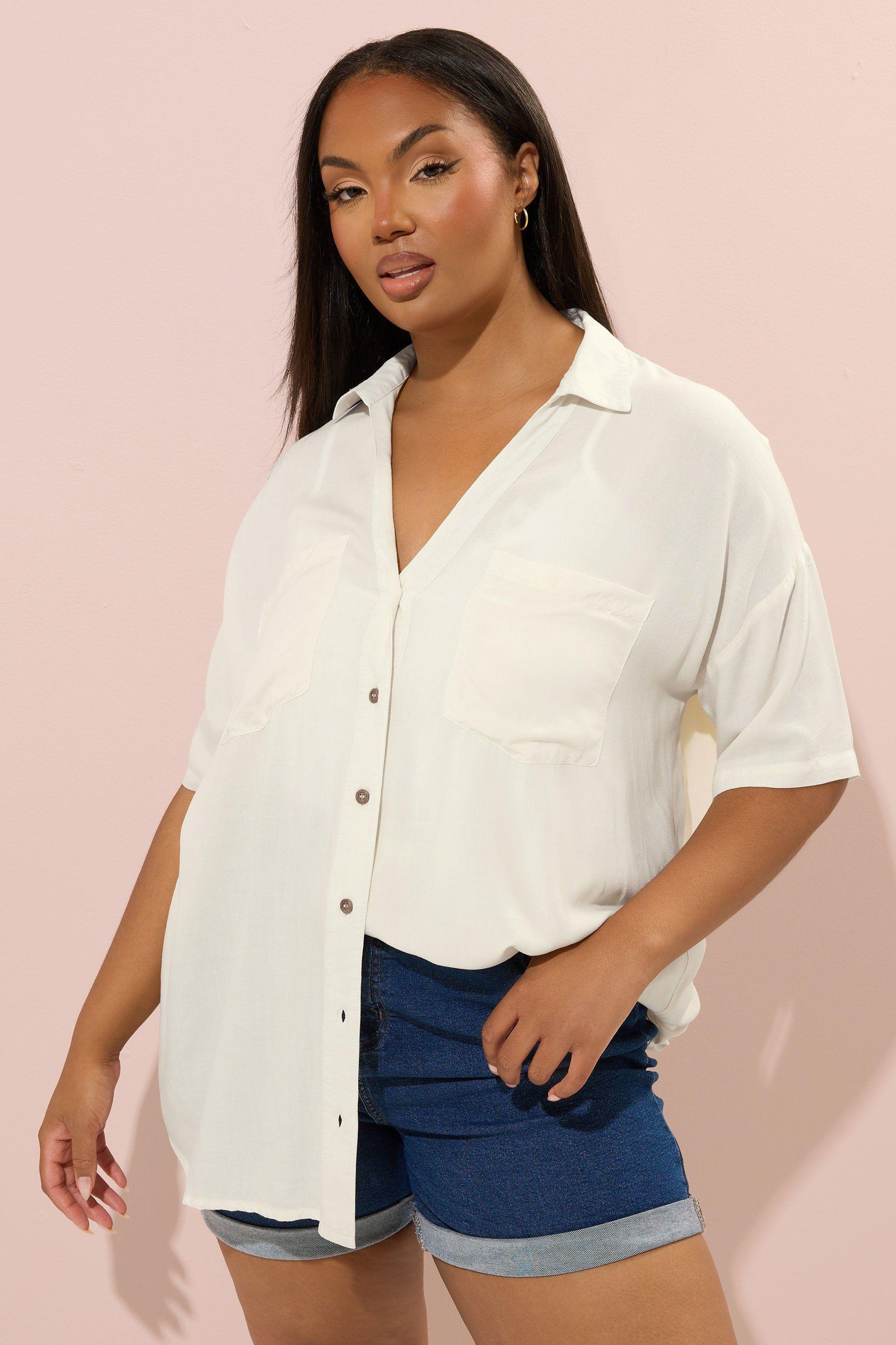Short Sleeve Chambray Shirt by YOURS