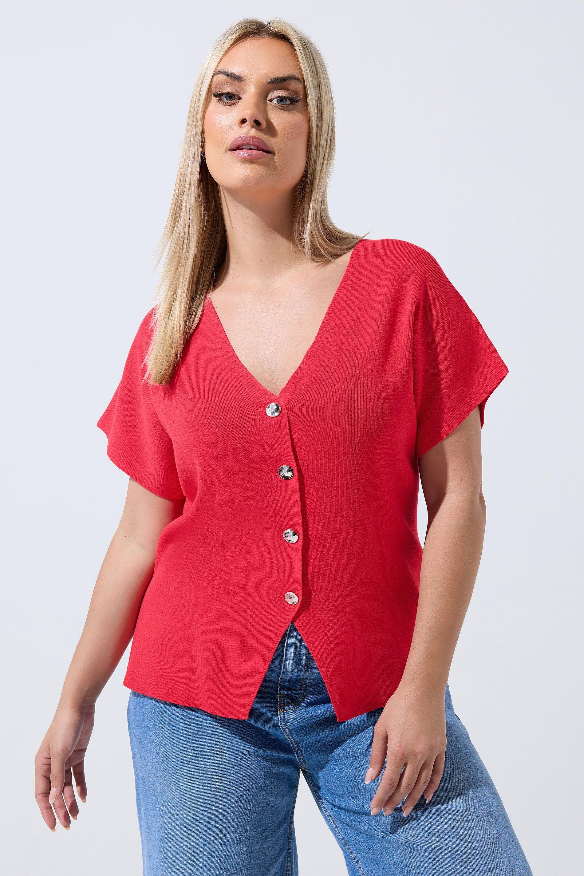 Short Sleeve Knitted Top by YOURS