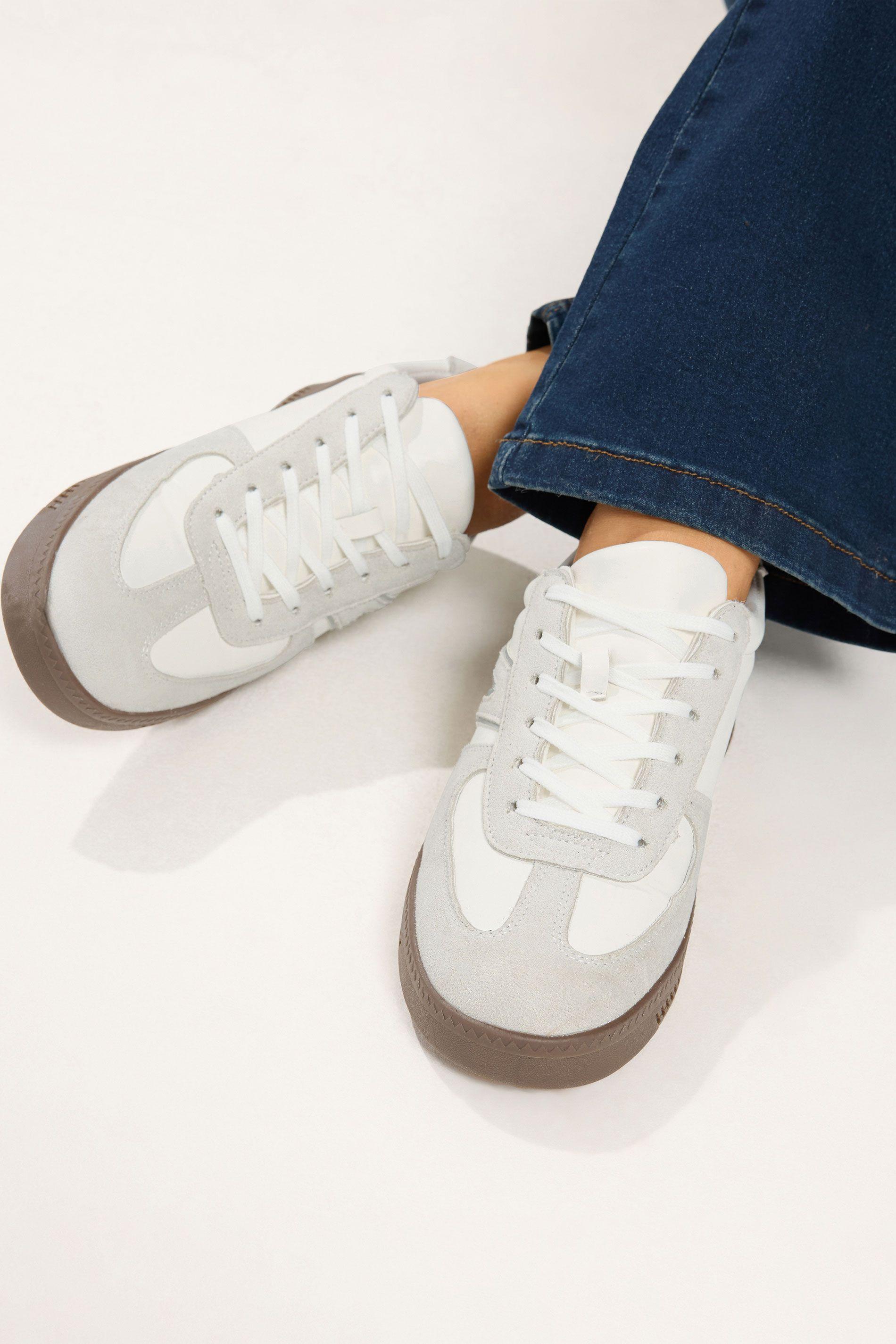 Side Panel Trainers In Wide E & Extra Wide EEE Fit by YOURS