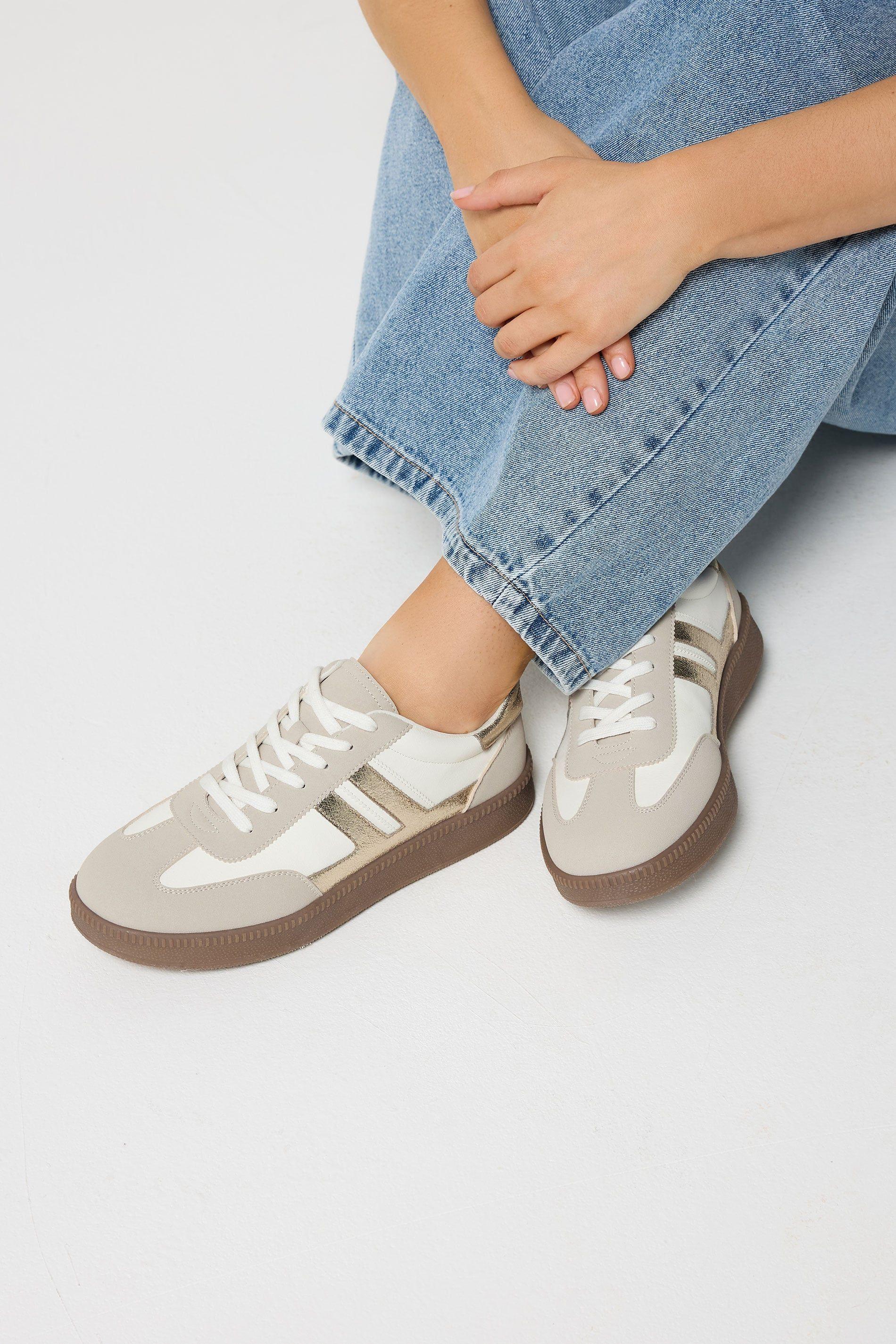 Side Stripe Trainers In Wide E Fit by YOURS