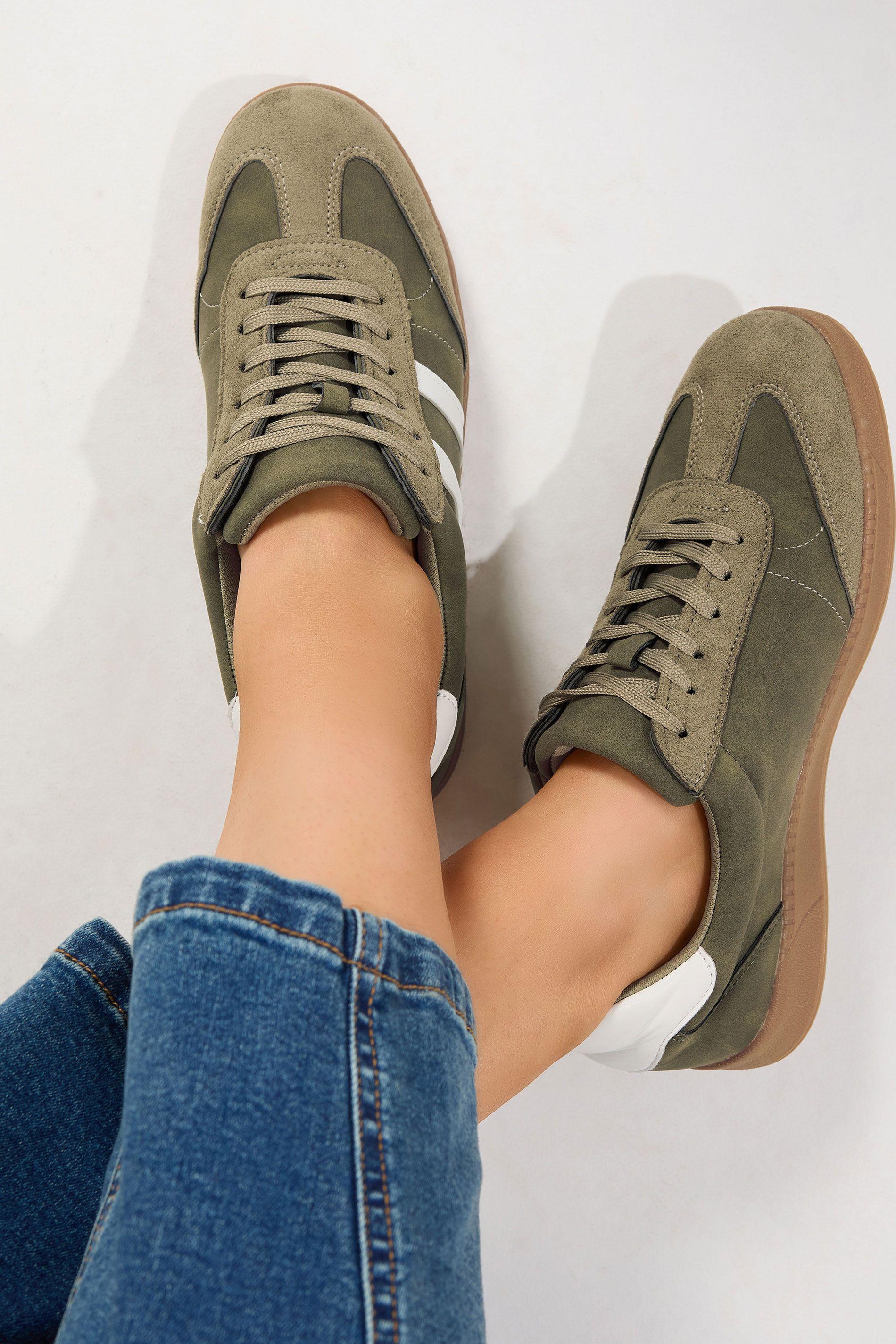 Side Stripe Trainers In Wide E Fit & Extra EEE Fit by YOURS