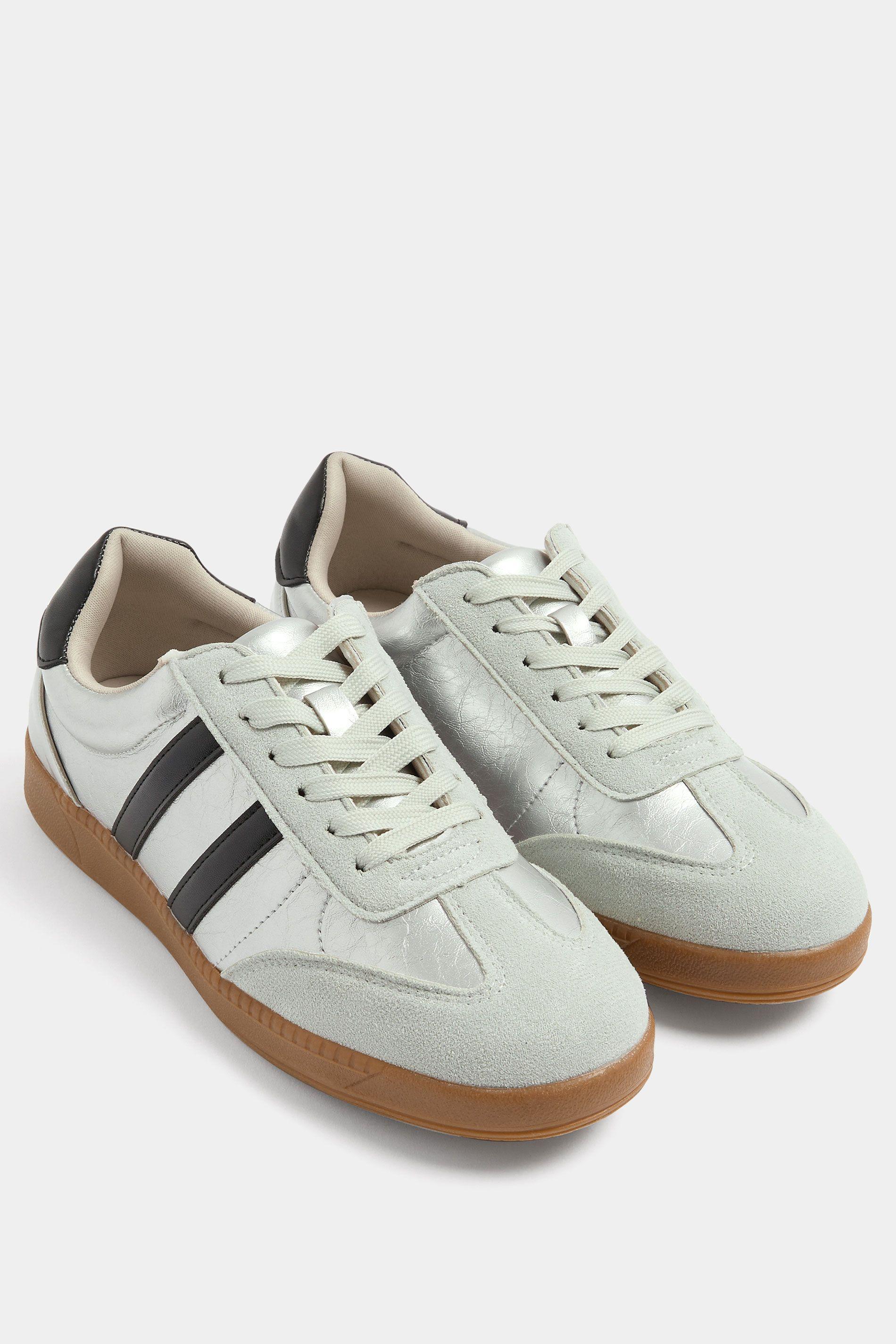Side Stripe Trainers In Wide E Fit & Extra EEE Fit by YOURS