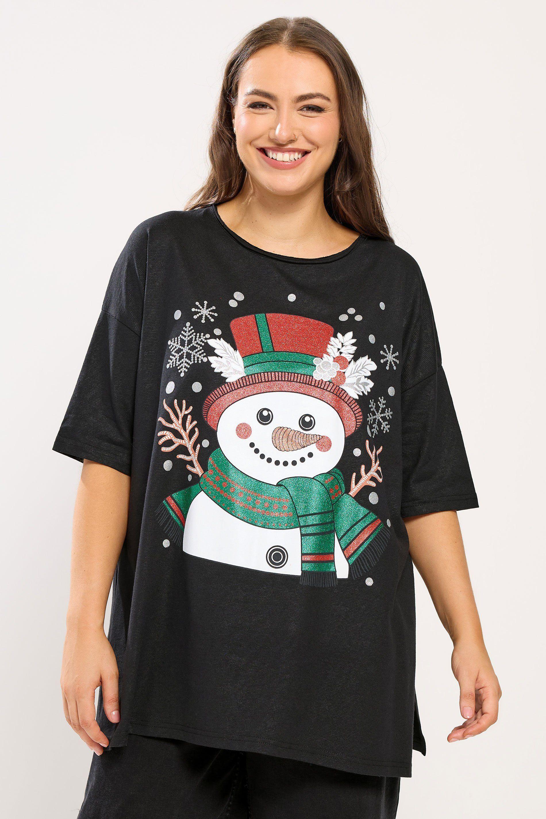 Snowman Christmas Novelty T-Shirt by YOURS
