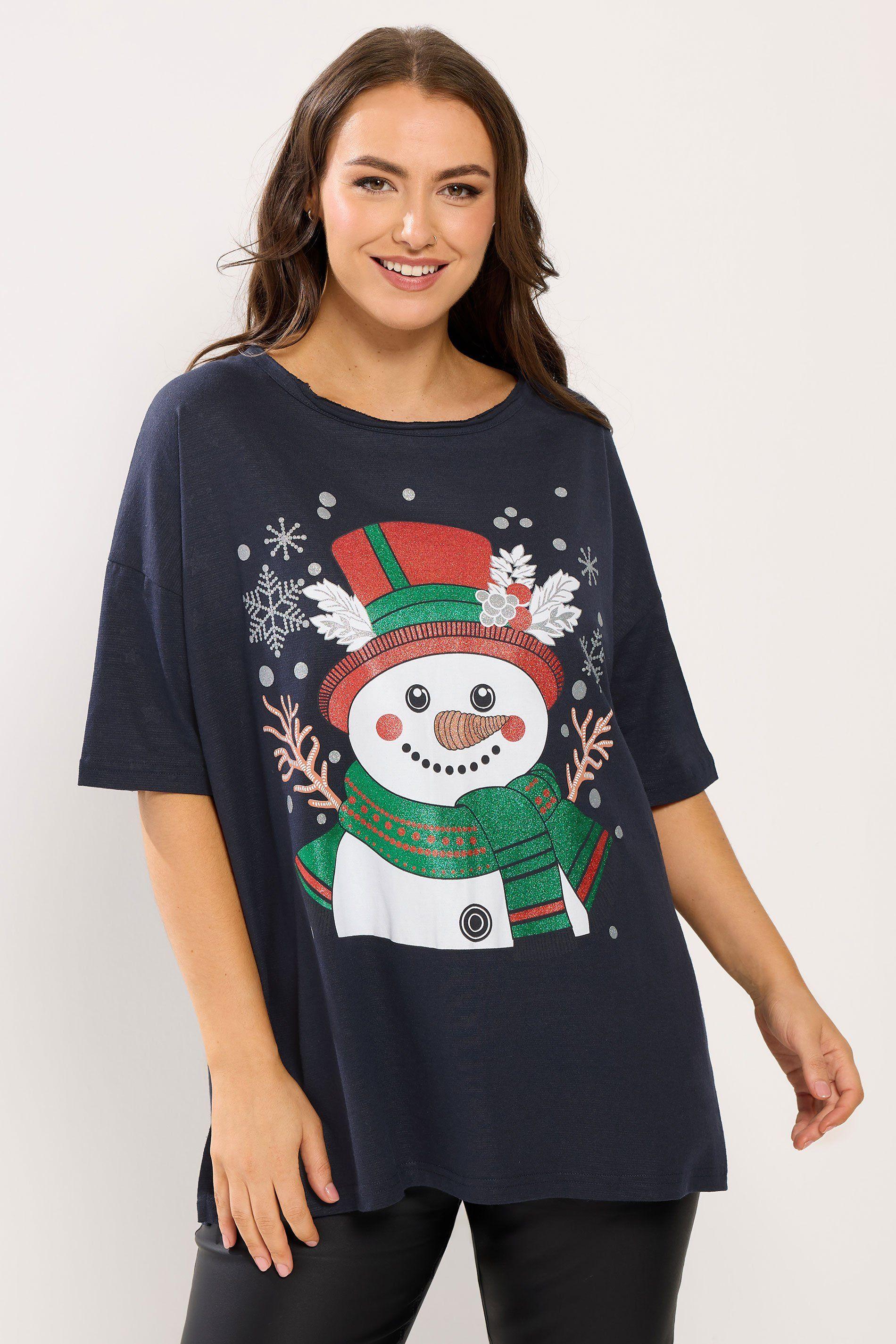 Snowman Christmas Novelty T-Shirt by YOURS