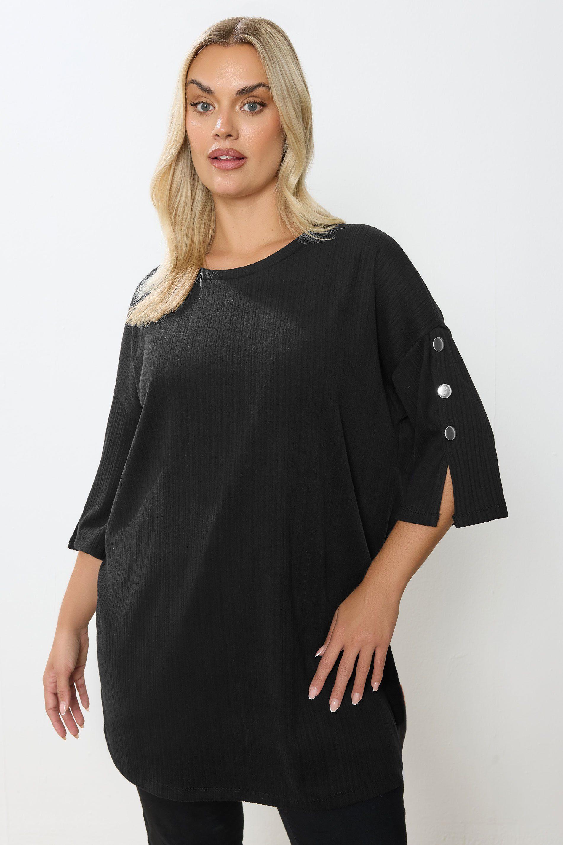 Soft Touch Button Top by YOURS