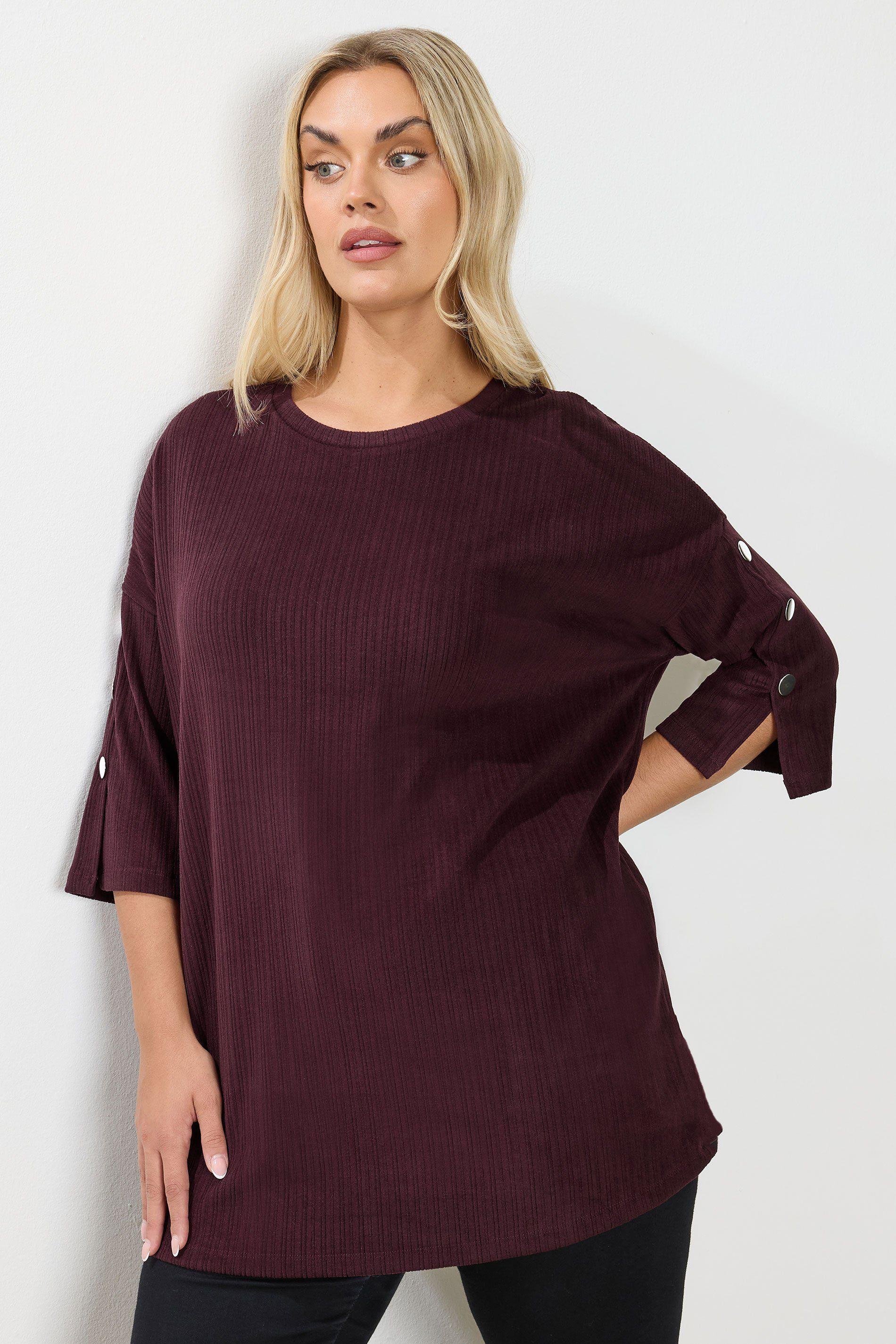 Soft Touch Button Top by YOURS