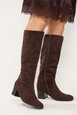 Stacked Heel Faux Suede Boots in Wide E & Extra Wide EEE Fit by YOURS Stacked Heel Faux Suede Boots in Wide E & Extra Wide EEE Fit by YOURS