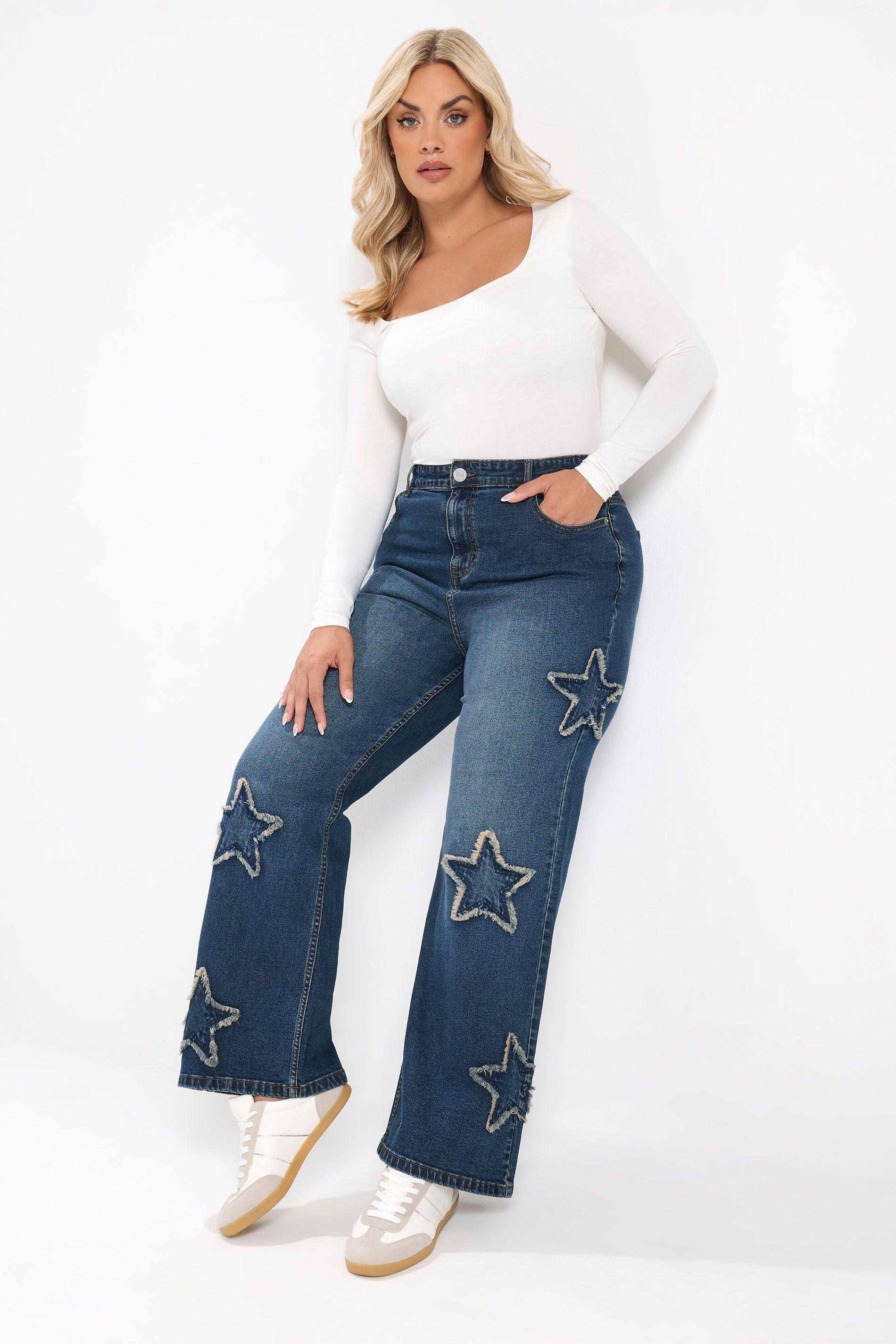 Star Embroidered Jeans by YOURS
