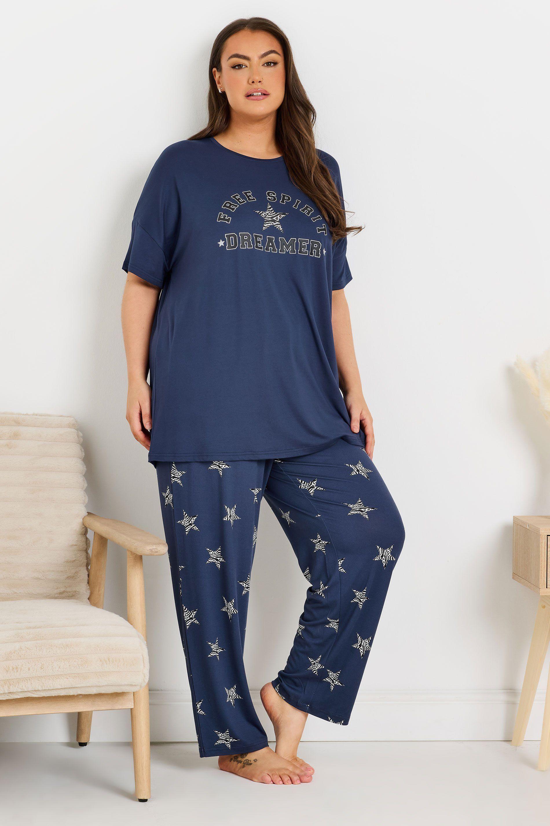 Star Print Wide Leg Pyjama Set by YOURS