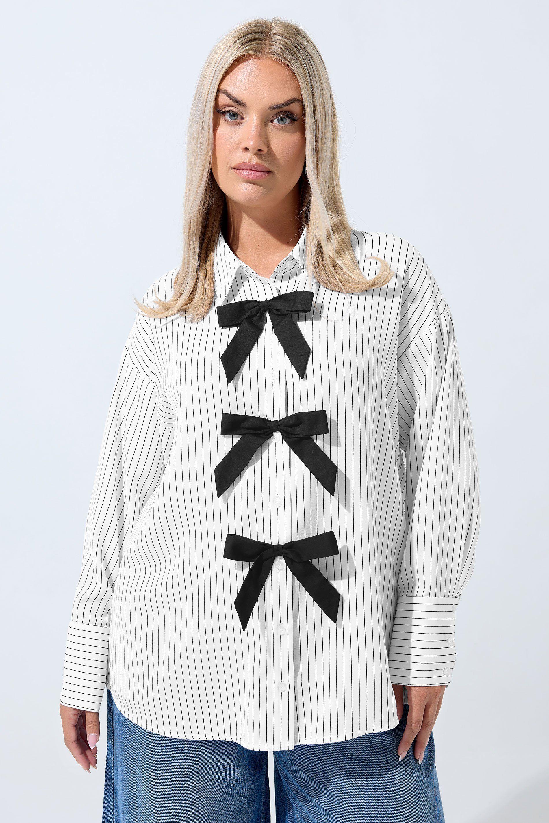 Stripe Bow Front Shirt by YOURS