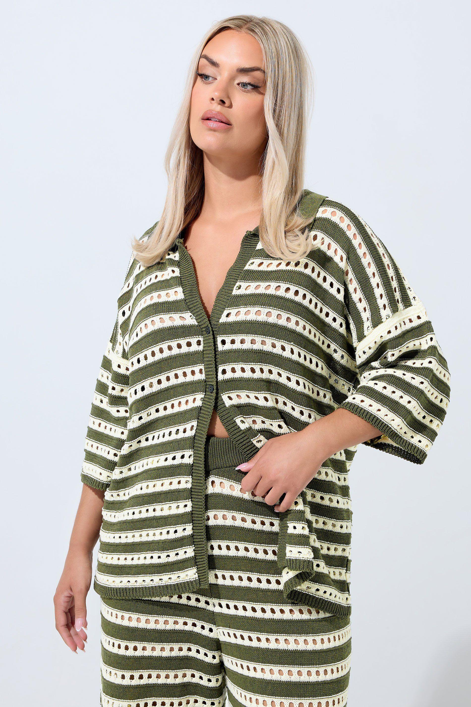 Stripe Crochet Shirt by YOURS