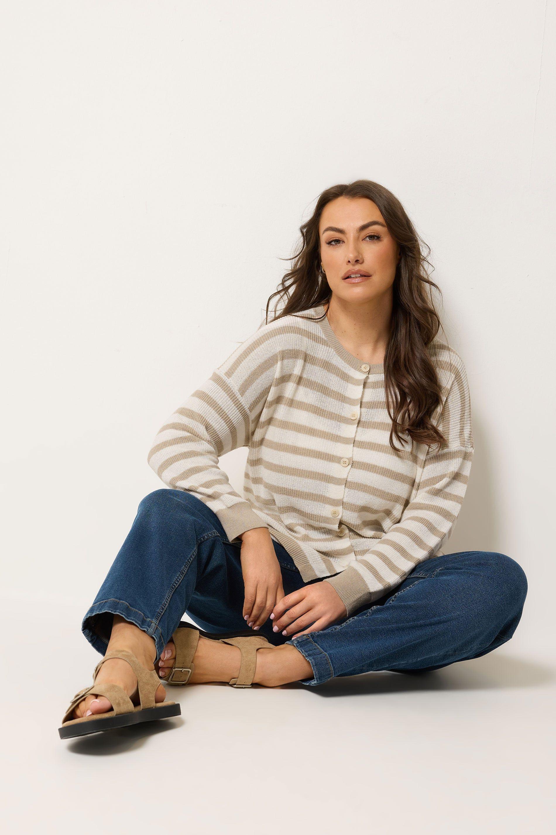 Stripe Knitted Cardigan by YOURS