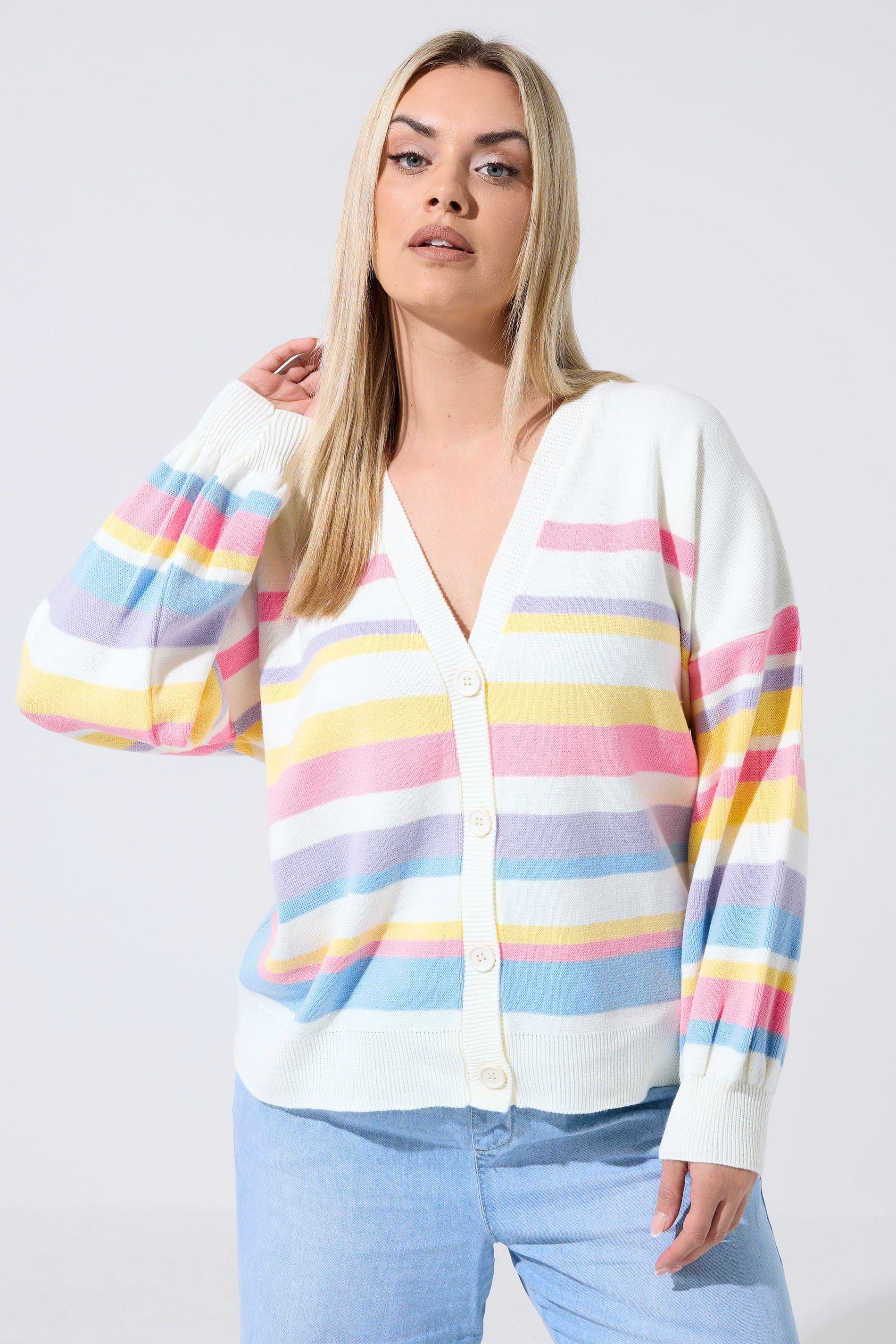 Stripe Knitted Cardigan by YOURS