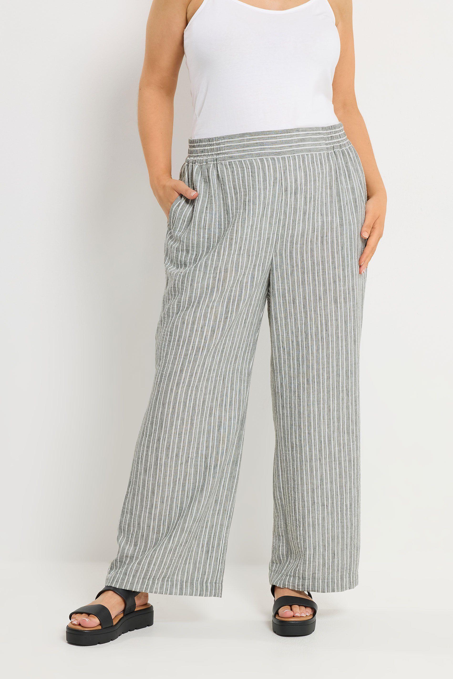 Stripe Linen Look Trousers by YOURS