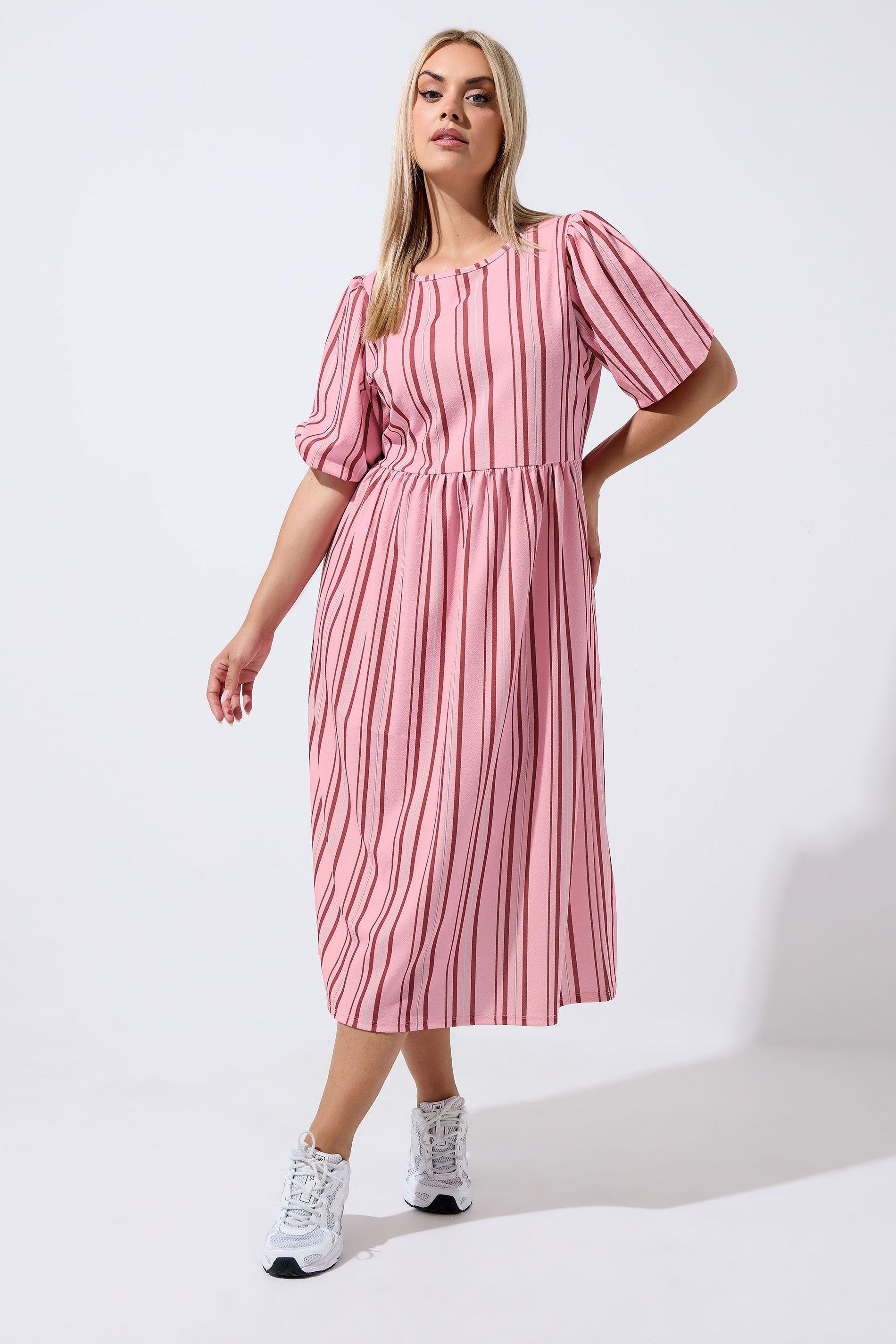 Stripe Peplum Dress by YOURS