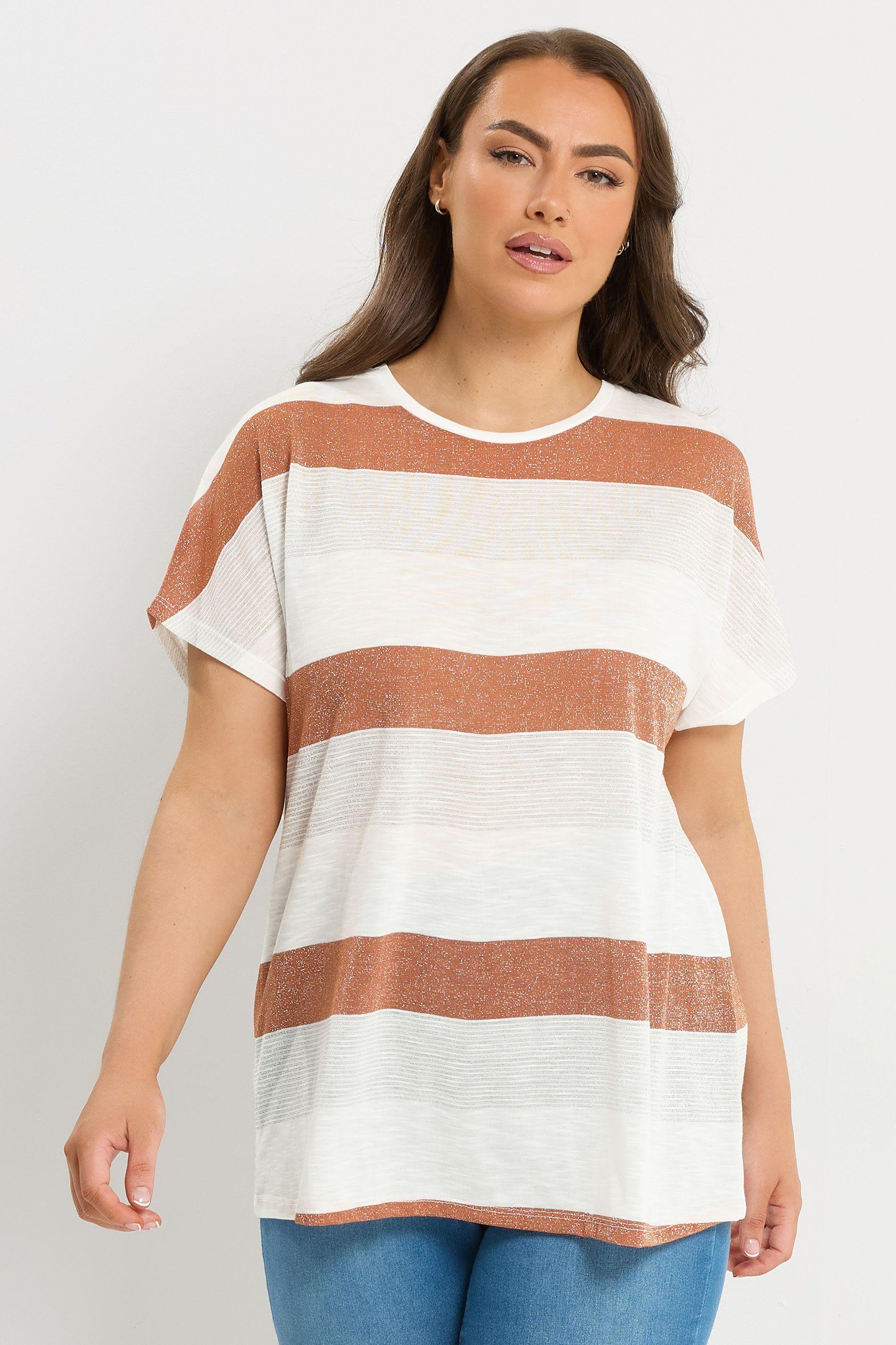 Stripe Shimmer Top by YOURS