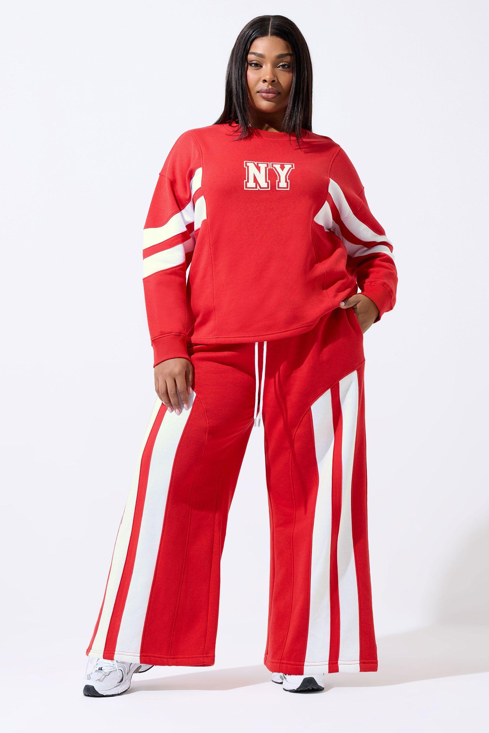 Stripe Wide Leg Joggers by YOURS