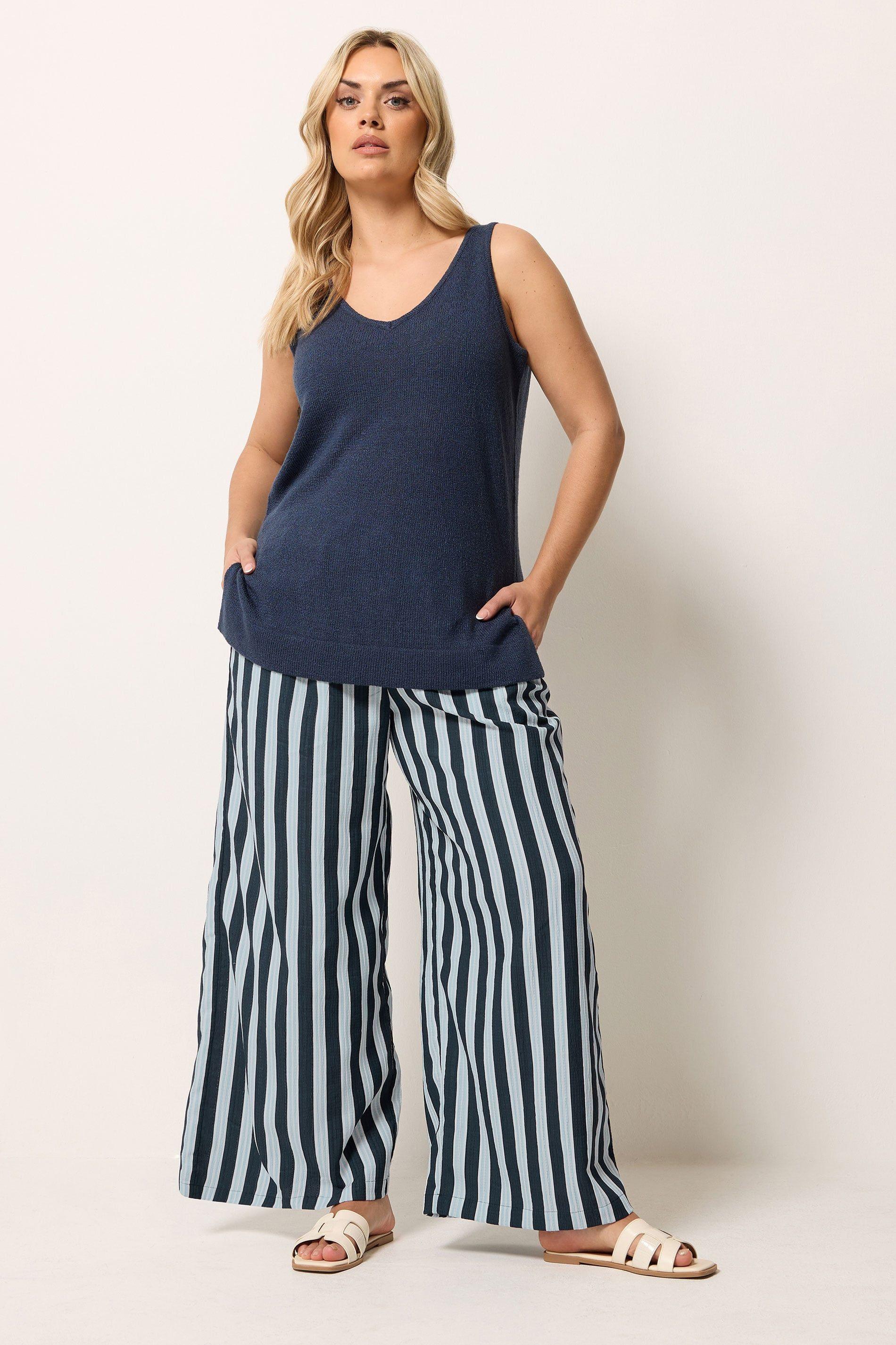 Stripe Wide Leg Trousers by YOURS