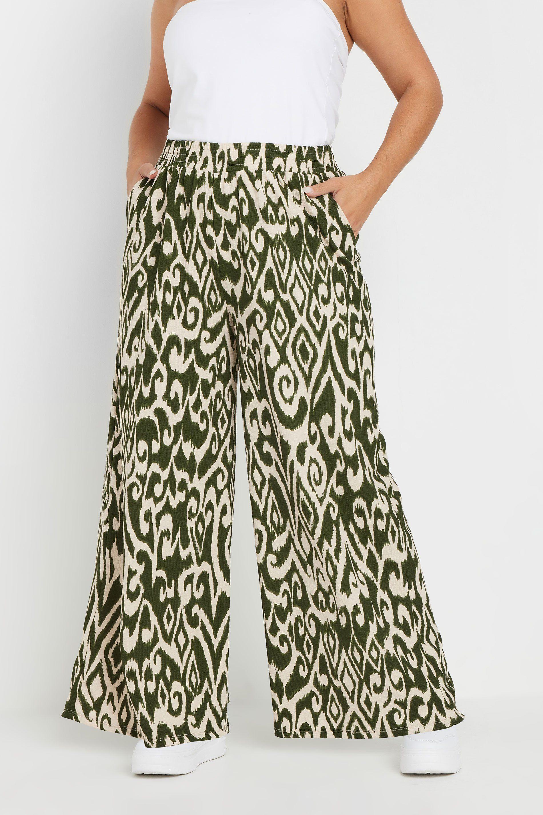 Textured Abstract Wide Leg Trousers by YOURS